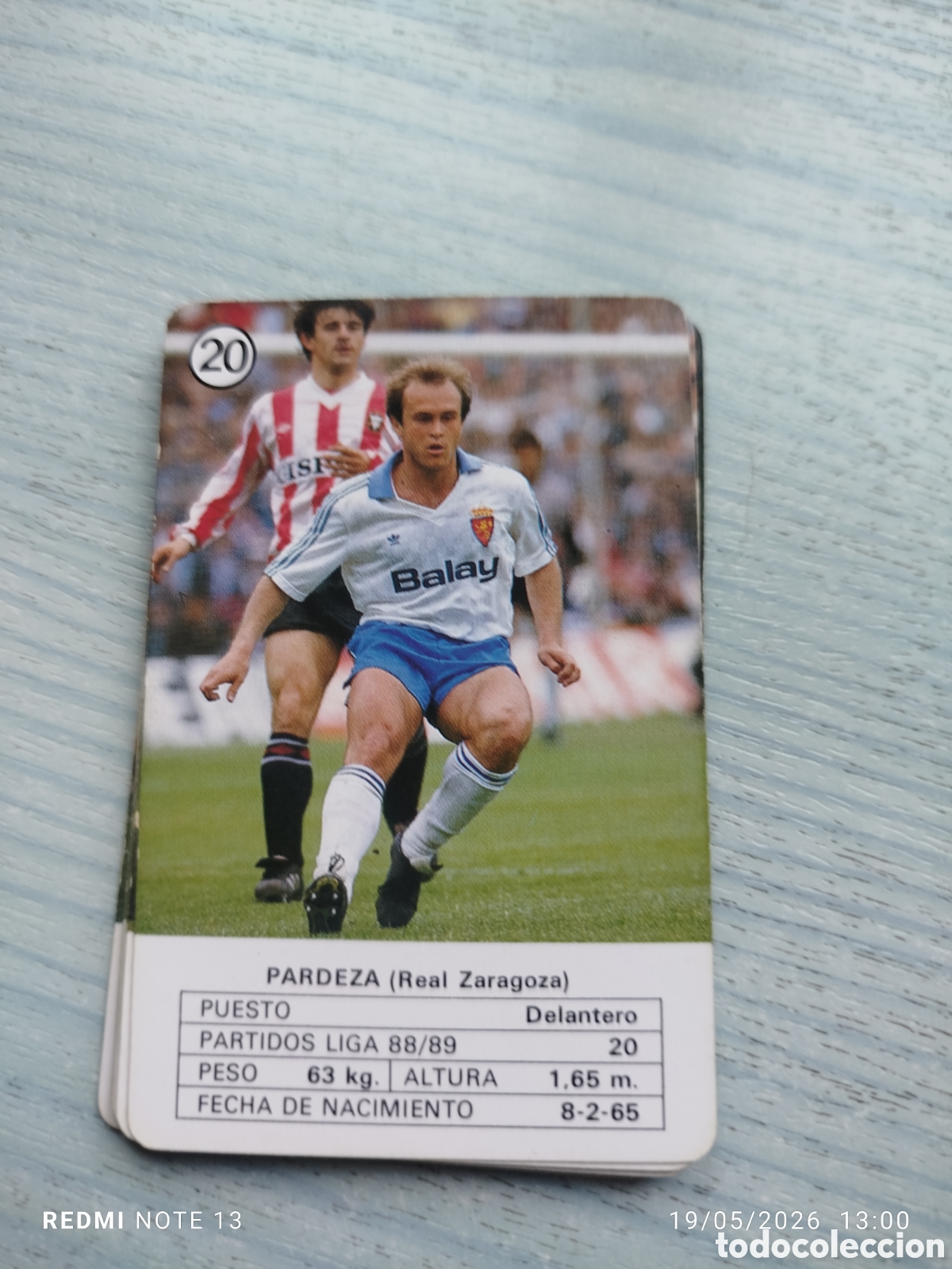 Cromos de F&uacute;tbol: Cromo carta pardeza.. Zaragoza