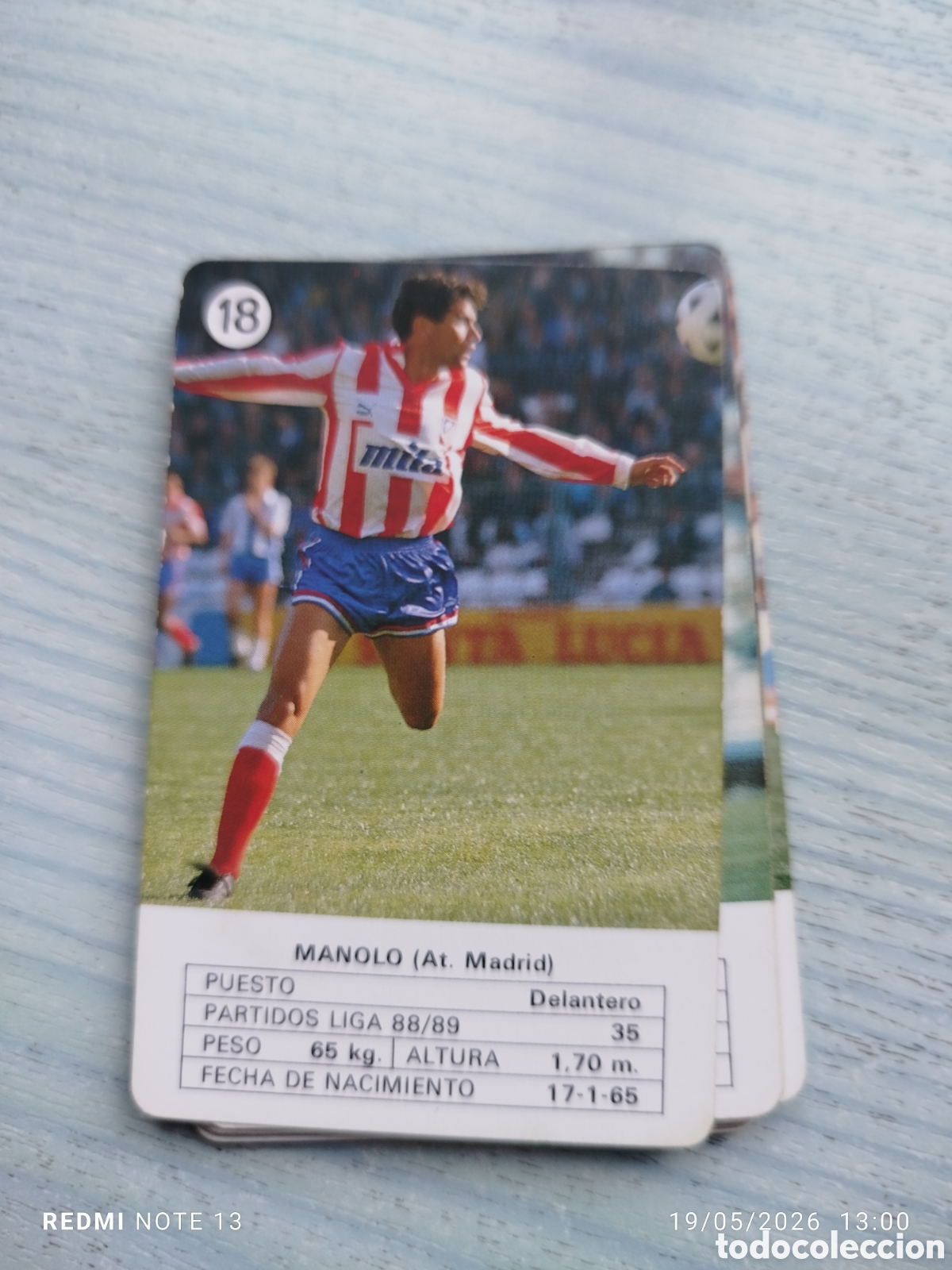 Cromos de F&uacute;tbol: Cromo carta manolo st.madrid