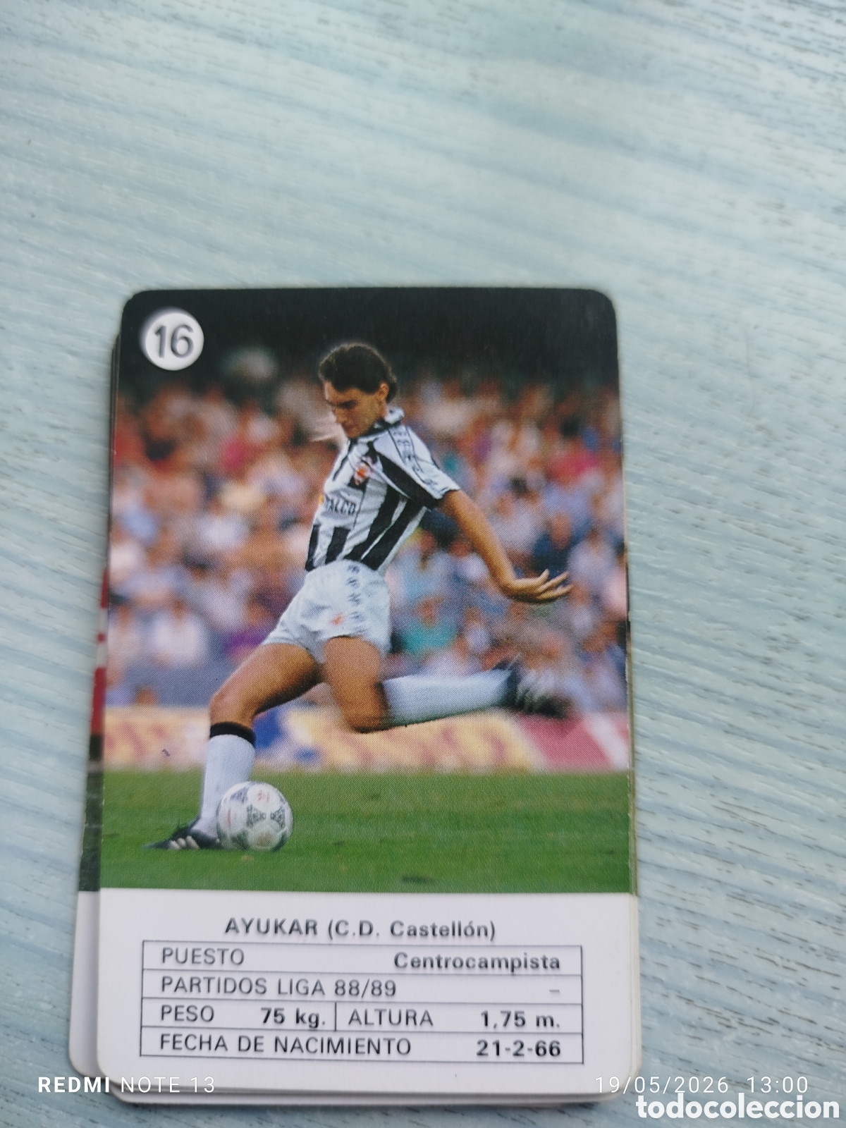 Cromos de F&uacute;tbol: Cromo carta suukar.c.d.castellon