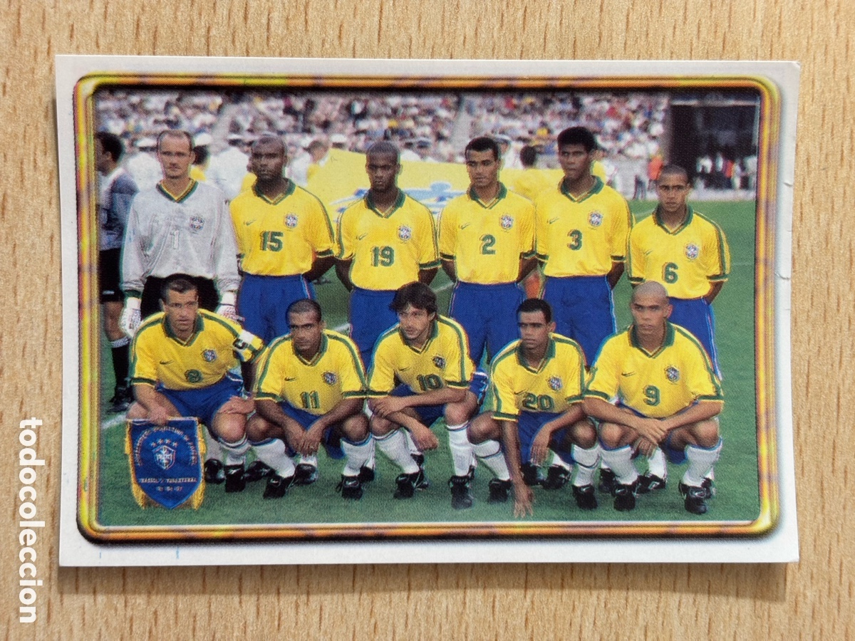 Cromos de F&uacute;tbol: # 91 Alineaci&oacute;n Brasil Mundial Francia 98 Ediciones Estadio