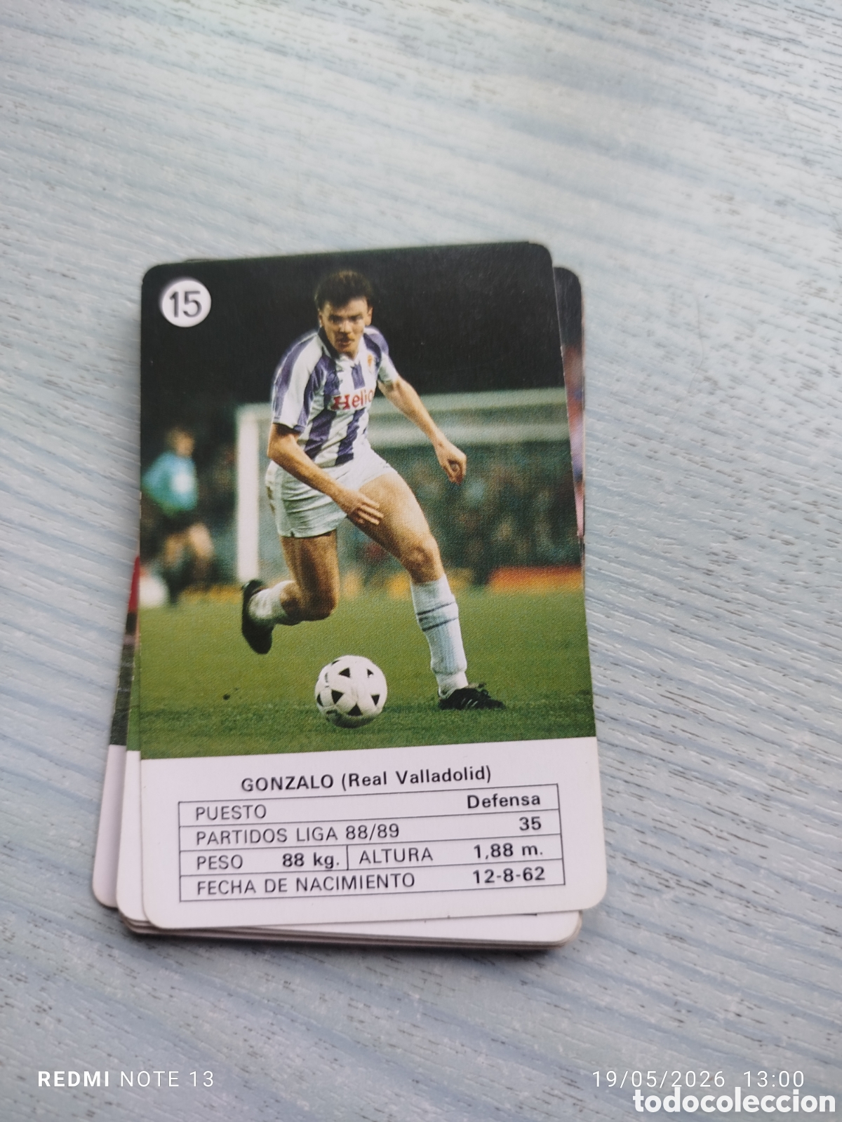 Cromos de F&uacute;tbol: Cromo carta gonzalo.real Valladolid