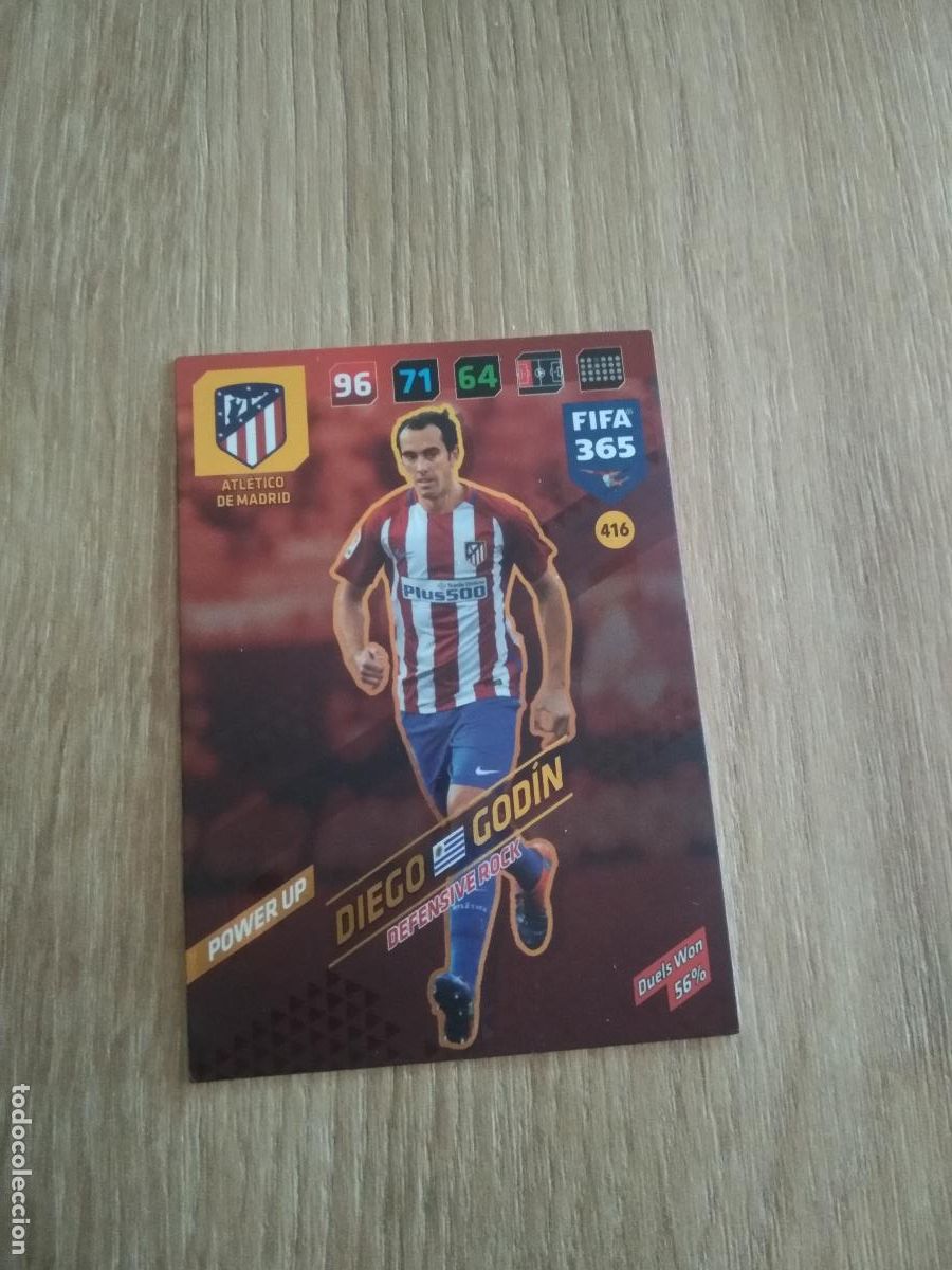 Cromos de F&uacute;tbol: 416 GODIN ATLETICO DE MADRID CROMO FUTBOL PANINI ADRENALYN 17-18 FIFA 365 2017-2018