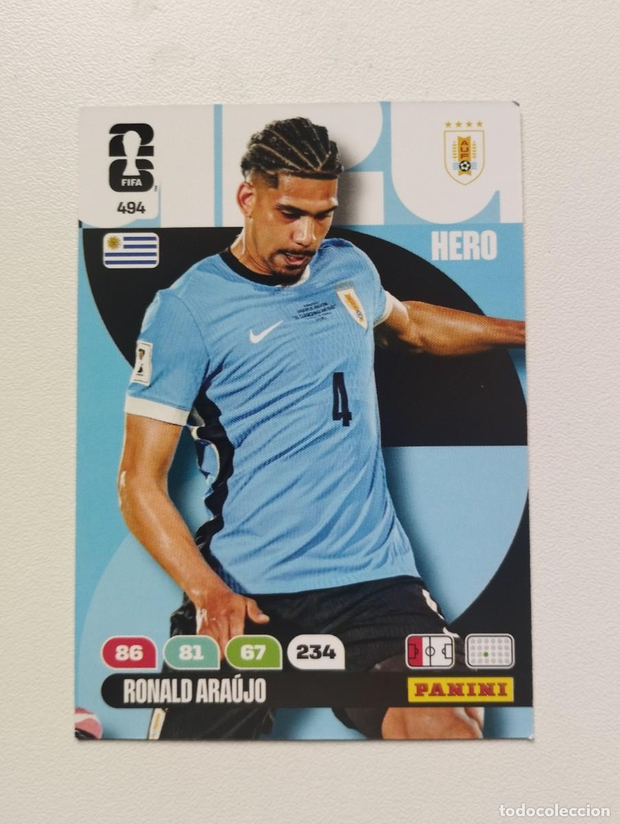 Cromos de F&uacute;tbol: CROMO CARD ADRENALYN MUNDIAL WORLD CUP 2026 HERO 494 RONALD ARAUJO URUGUAY