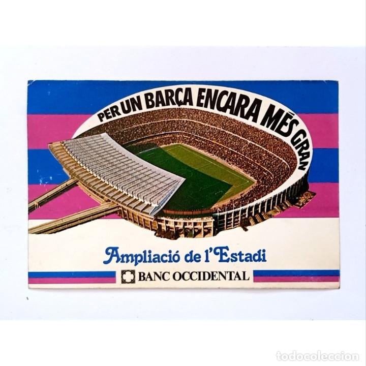 Cromos de F&uacute;tbol: ⚜️ &Ntilde;09X05C. Adhesivo FC Barcelona Camp Nou. Ampliaci&oacute; de l'Estadi. Banc Occidental. 1980. 123x82 mm