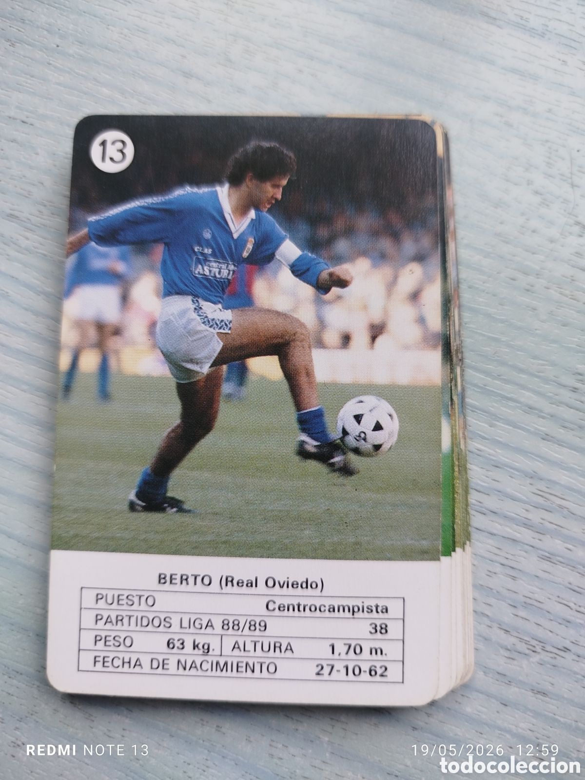 Cromos de F&uacute;tbol: Cromo carta Berto . Oviedo