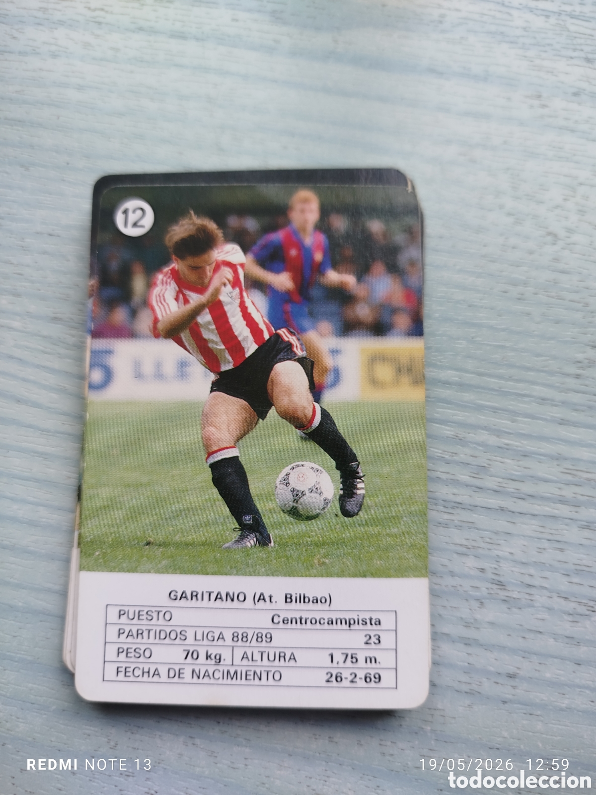 Cromos de F&uacute;tbol: Cromo carta garitano .at.bilbao
