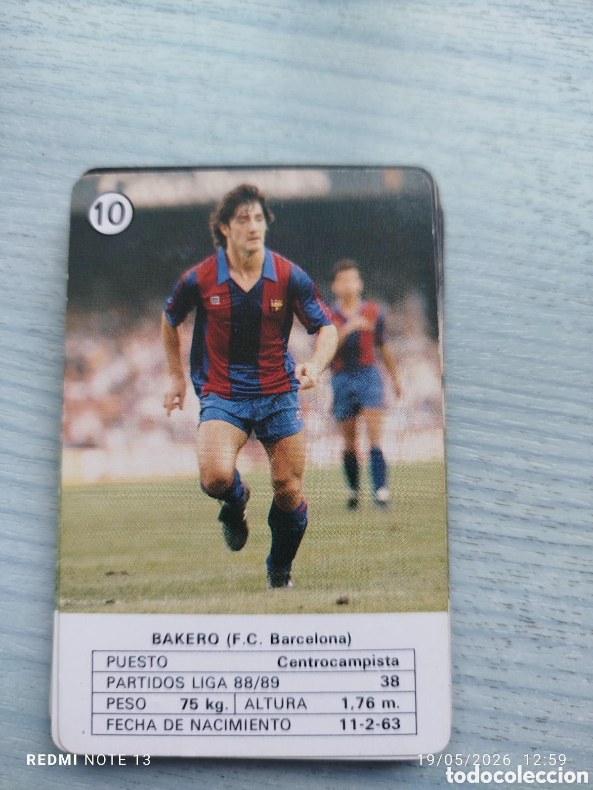 Cromos de F&uacute;tbol: Cromo carta bakero .fc. Barcelona