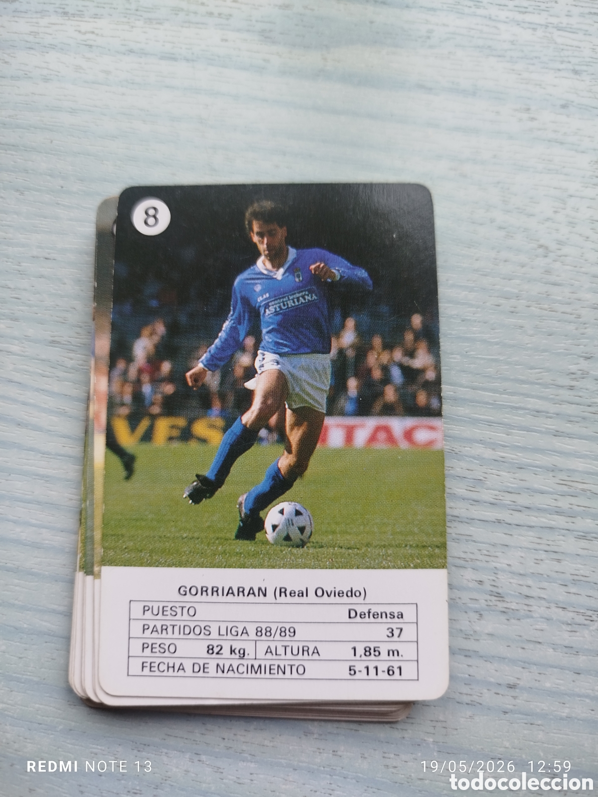 Cromos de F&uacute;tbol: Cromo carta gorriaran.ovirdo