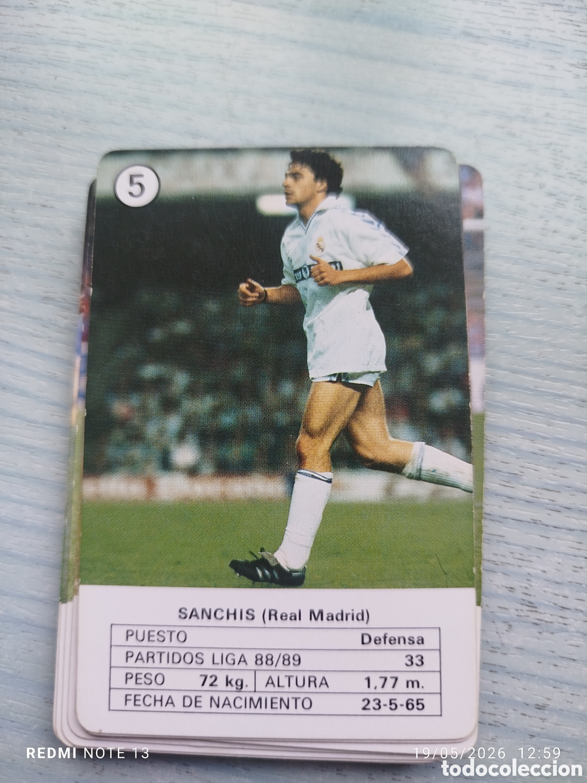 Cromos de F&uacute;tbol: Cromo carta Sanch&iacute;s..real Madrid