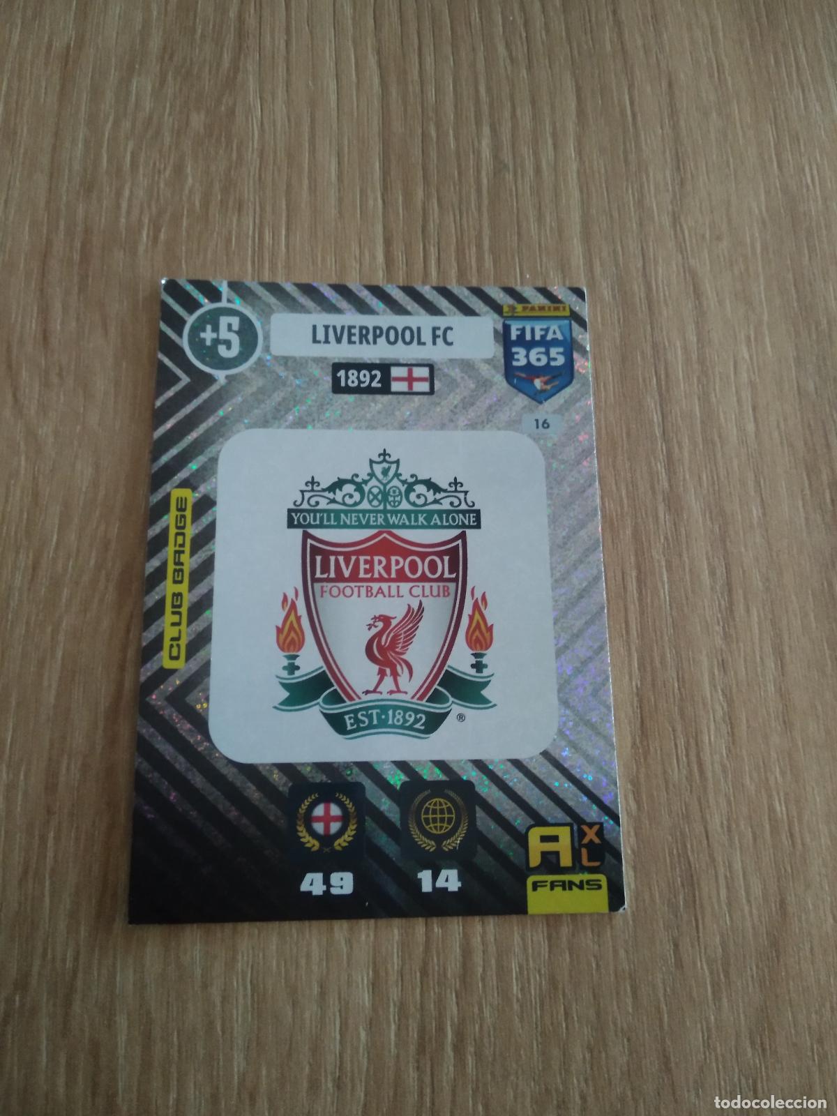 Cromos de F&uacute;tbol: 16 ESCUDO LIVERPOOL CROMO FUTBOL PANINI ADRENALYN 20-21 FIFA 365 2020-2021