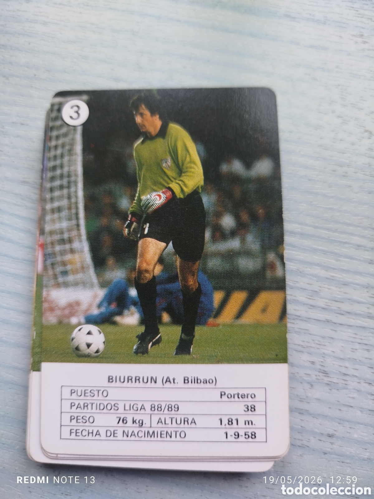 Cromos de F&uacute;tbol: Cromo carta biurrun .at.bilbao