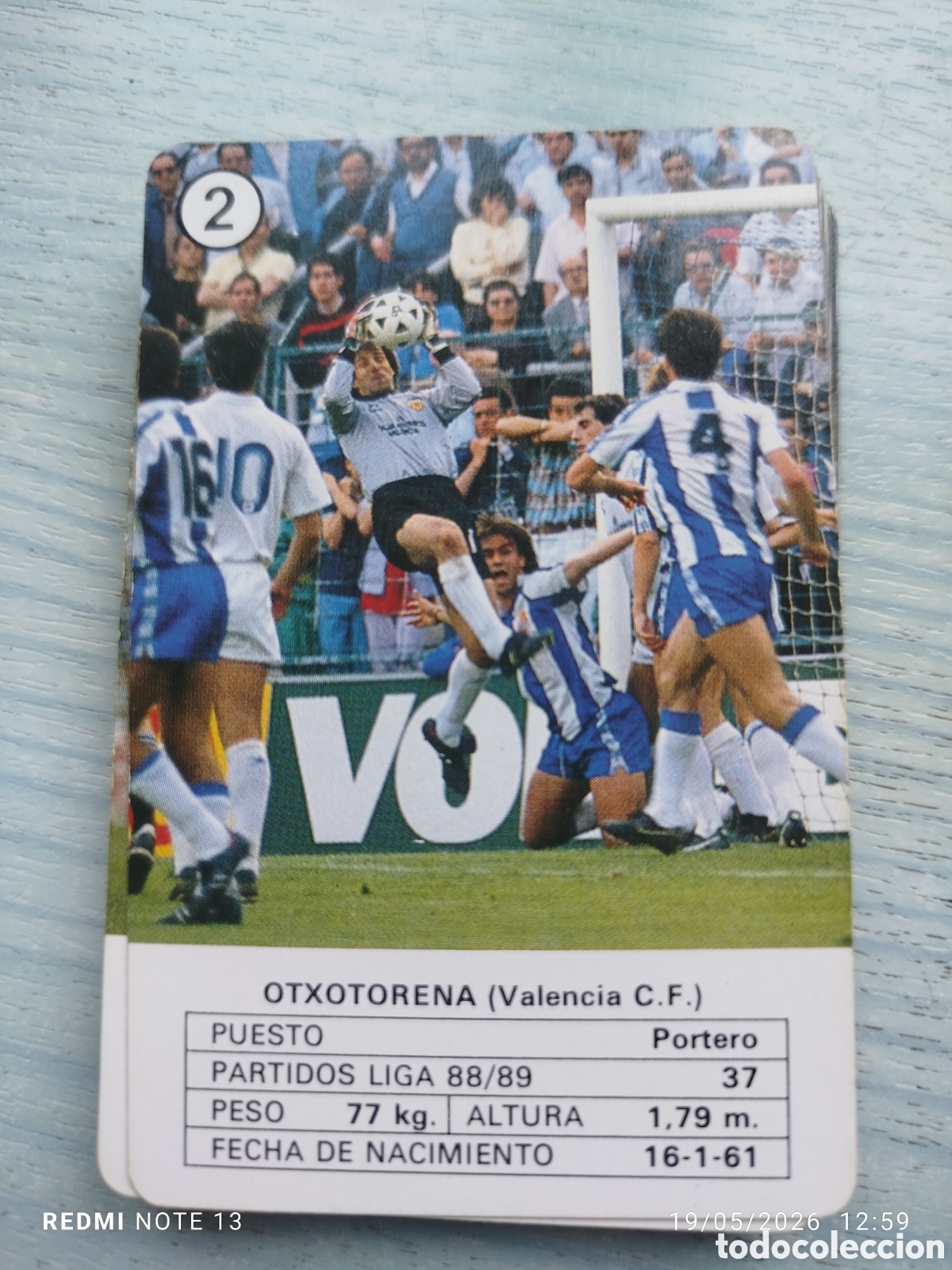 Cromos de F&uacute;tbol: Cromo carta otxotorena..valencia
