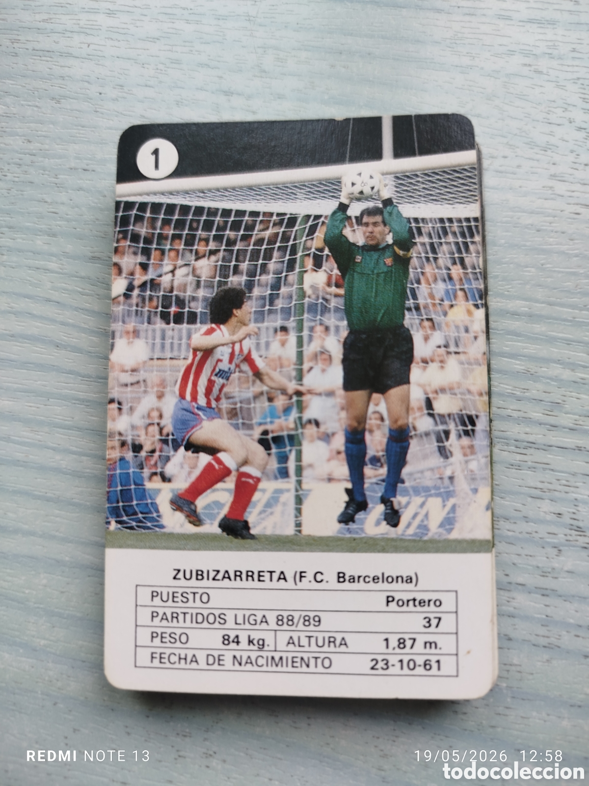 Cromos de F&uacute;tbol: Cromo carta Zubizarreta.f.c.barcelona