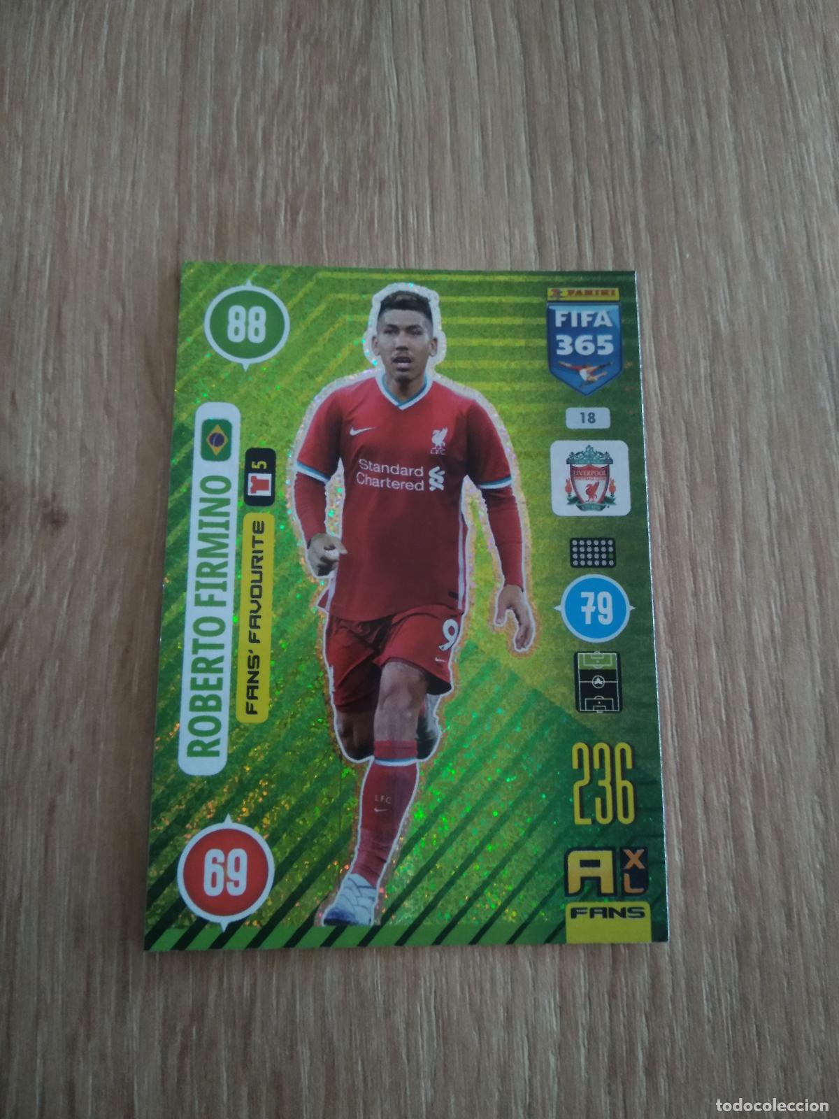 Cromos de F&uacute;tbol: 18 ROBERTO FIRMINO LIVERPOOL CROMO FUTBOL PANINI ADRENALYN 20-21 FIFA 365 2020-2021