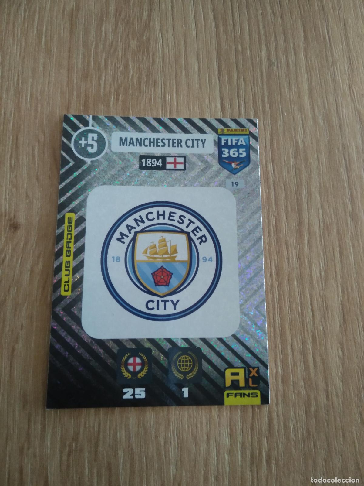 Cromos de F&uacute;tbol: 19 ESCUDO MANCHESTER CITY CROMO FUTBOL PANINI ADRENALYN 20-21 FIFA 365 2020-2021