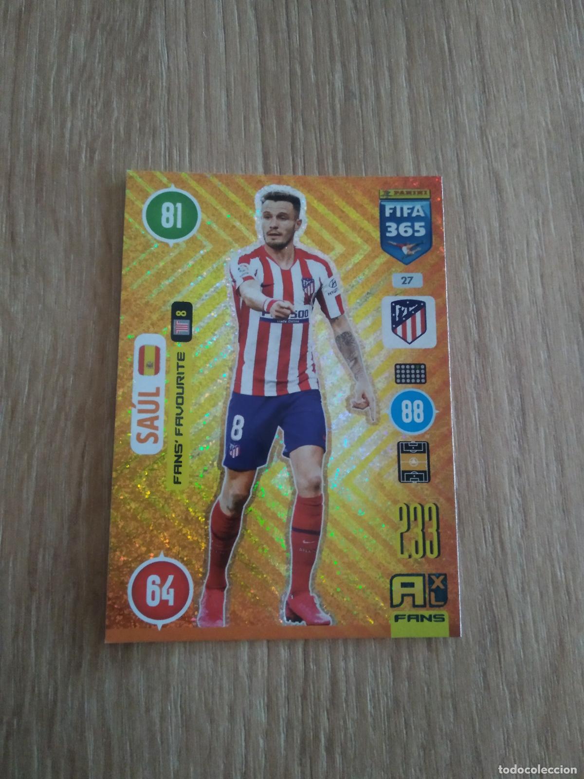 Cromos de F&uacute;tbol: 27 SAUL ATLETICO DE MADRID CROMO FUTBOL PANINI ADRENALYN 20-21 FIFA 365 2020-2021