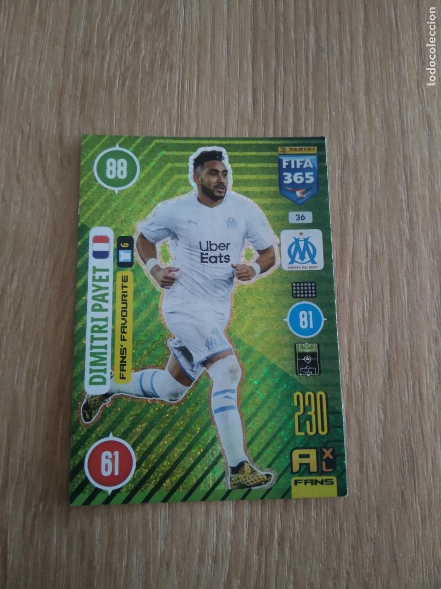 Cromos de F&uacute;tbol: 36 PAYET OLYMPIQUE MARSELLA CROMO FUTBOL PANINI ADRENALYN 20-21 FIFA 365 2020-2021
