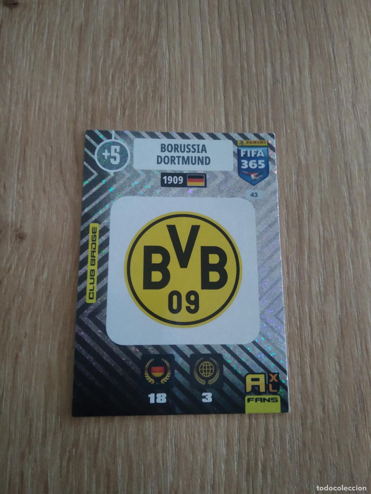 Cromos de F&uacute;tbol: 43 ESCUDO BORUSSIA DORTMUND CROMO FUTBOL PANINI ADRENALYN 20-21 FIFA 365 2020-2021