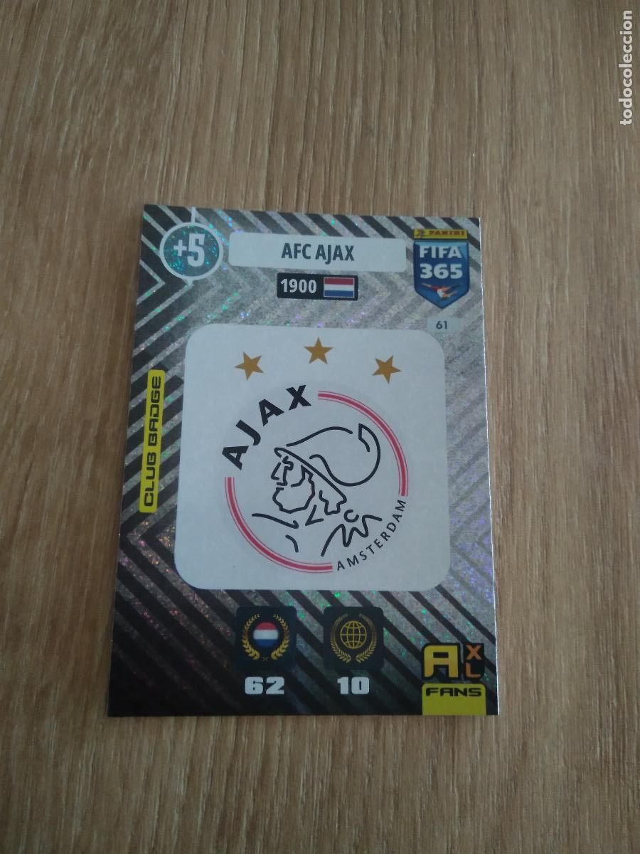 Cromos de F&uacute;tbol: 61 ESCUDO AJAX CROMO FUTBOL PANINI ADRENALYN 20-21 FIFA 365 2020-2021