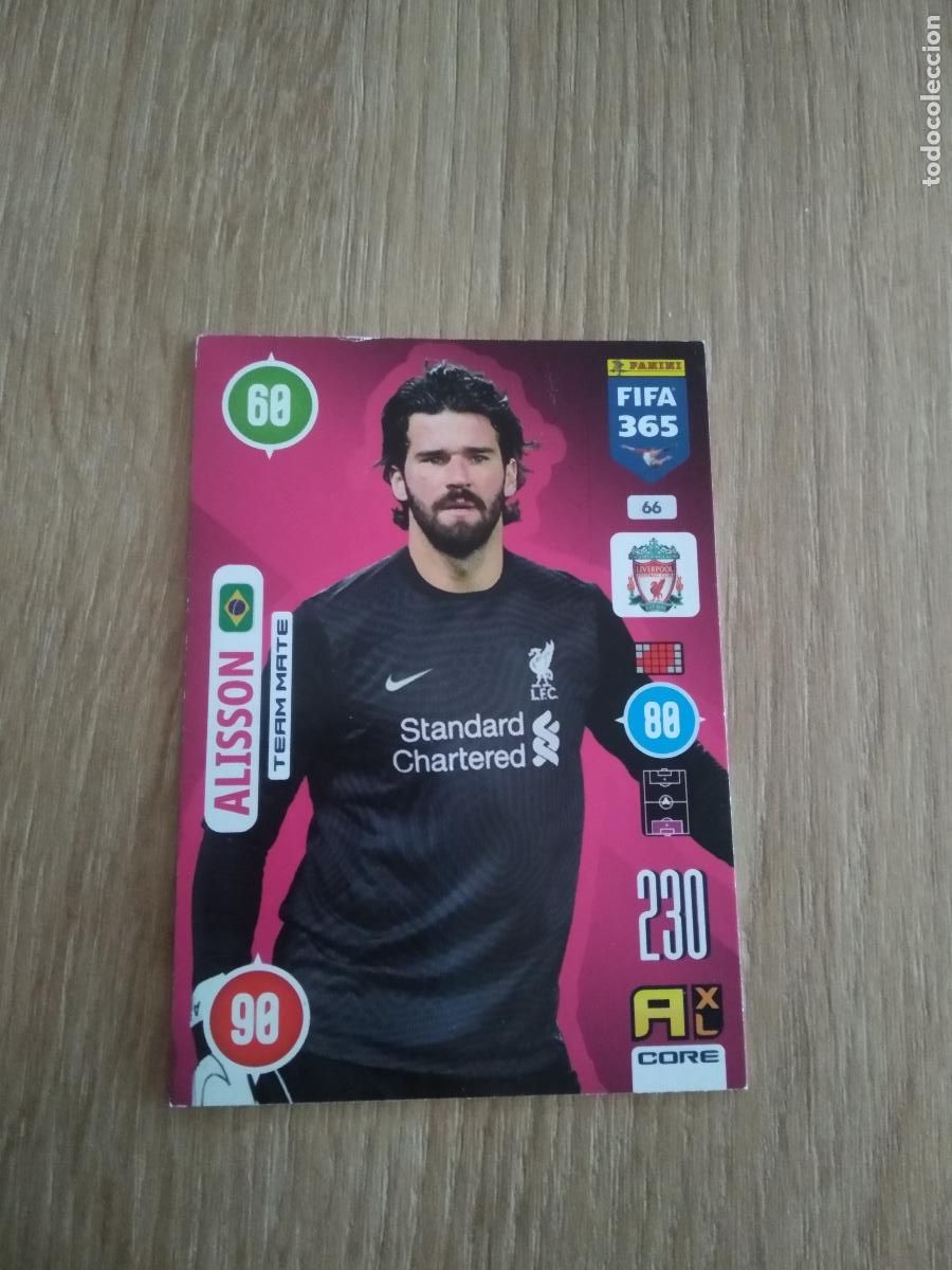 Cromos de F&uacute;tbol: 66 ALISSON LIVERPOOL CROMO FUTBOL PANINI ADRENALYN 20-21 FIFA 365 2020-2021