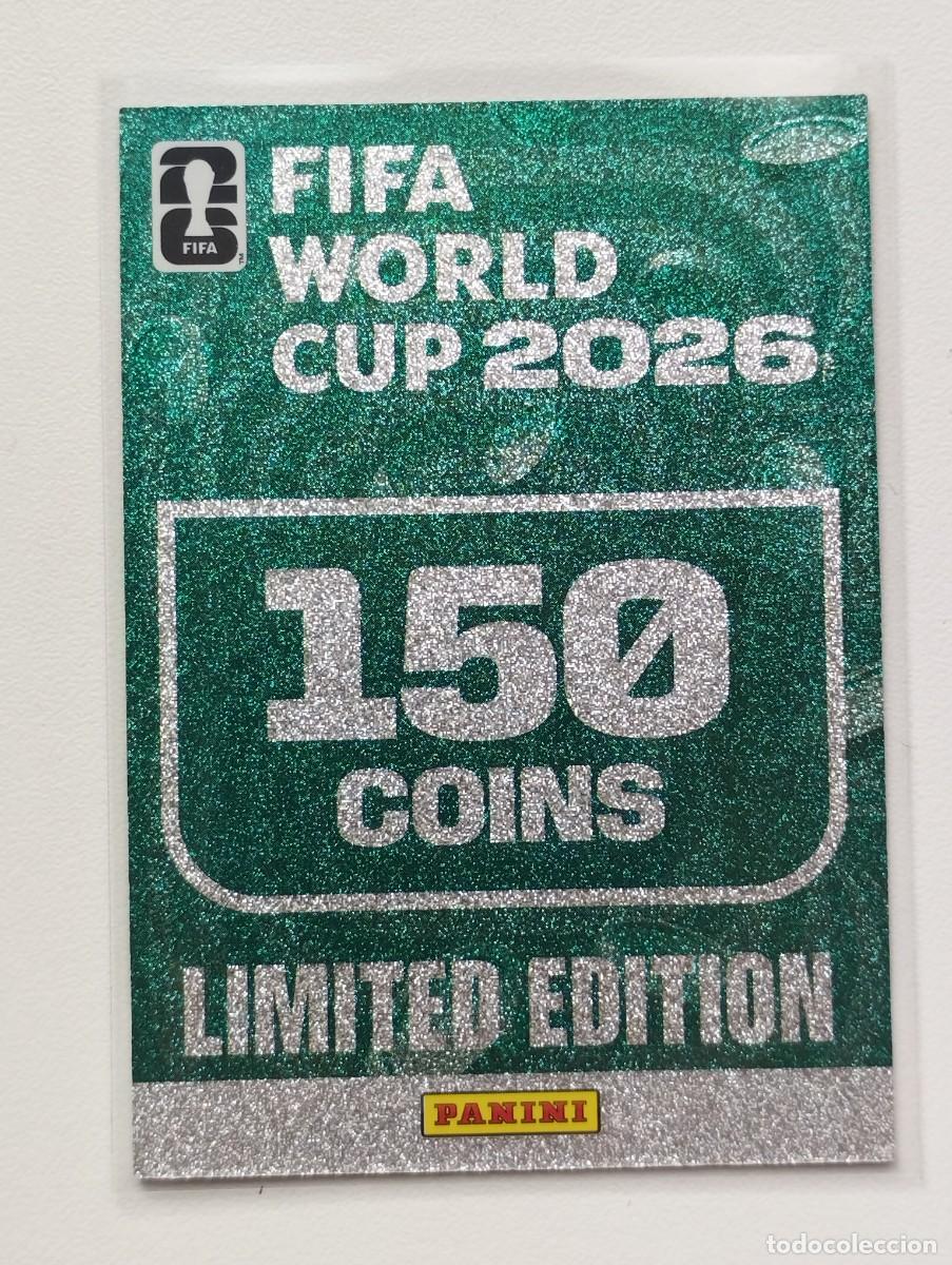Cromos de F&uacute;tbol: CROMO CARD ADRENALYN MUNDIAL WORLD CUP 2026 LIMITED EDITION 150 COINS SIN ACTIVAR