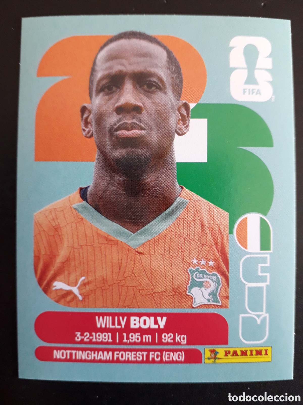 Cromos de F&uacute;tbol: BOLY COSTA DE MARFIL CIV 7 MUNDIAL F&Uacute;TBOL 2026 FIFA WORLD CUP PANINI SIN PEGAR PEDIDO M&Iacute;NIMO 3&euro;