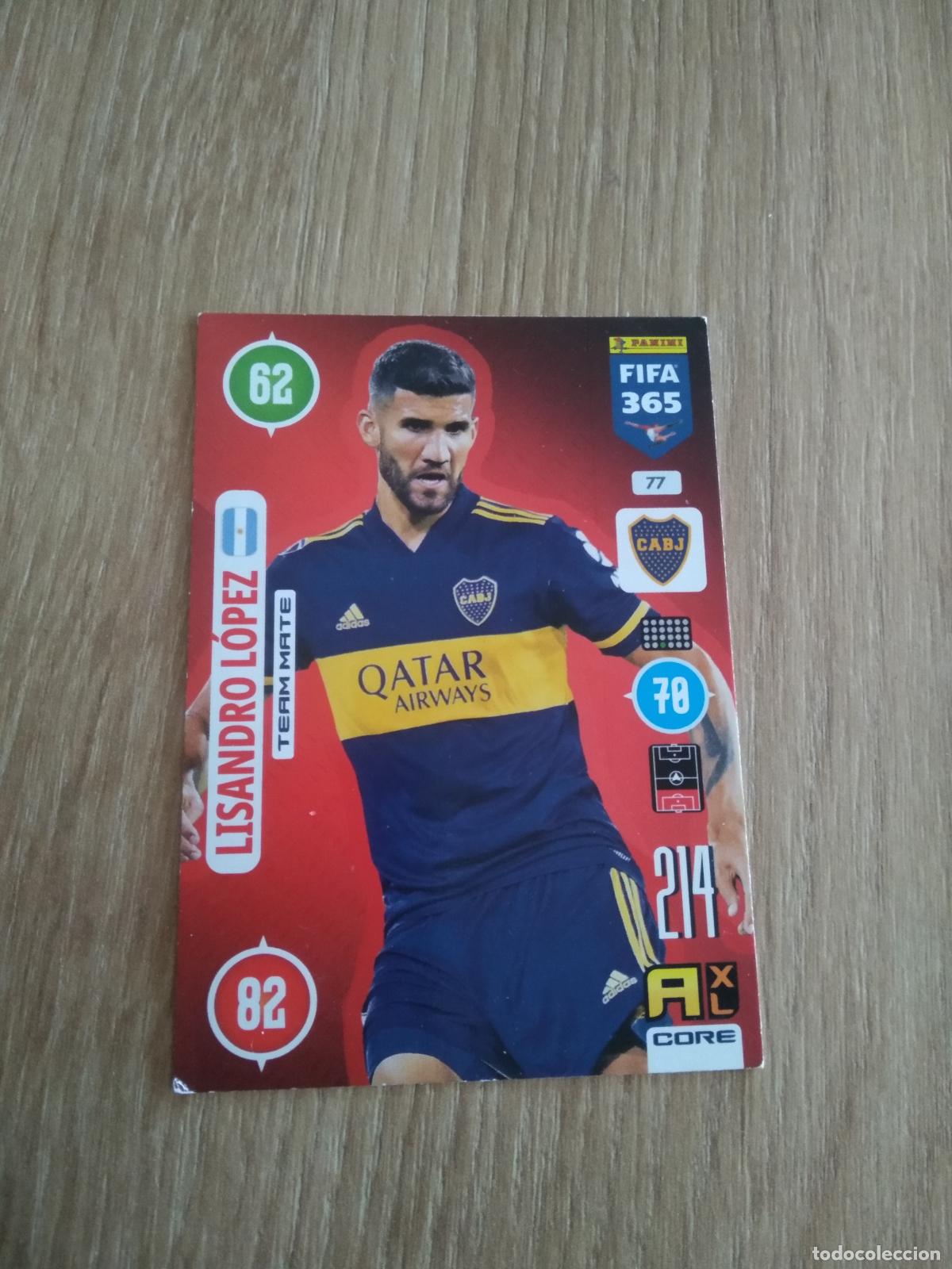 Fu&szlig;ball-Sticker: 77 LISANDRO LOPEZ BOCA JUNIORS CROMO FUTBOL PANINI ADRENALYN 20-21 FIFA 365 2020-2021