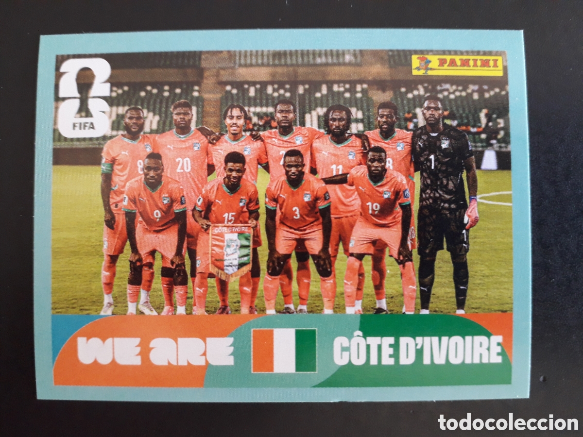 Football Stickers: EQUIPO COSTA DE MARFIL CIV 13 MUNDIAL F&Uacute;TBOL 2026 FIFA WORLD CUP PANINI SIN PEGAR PEDIDO M&Iacute;NIMO 3&euro;.