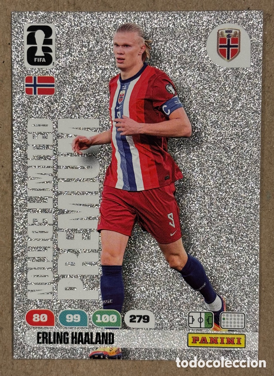 Cromos de F&uacute;tbol: ERLING HAALAND (NORUEGA). CARTA LIMITED EDITION PREMIUM PANINI ADRENALYN XL FIFA WORLD CUP 2026