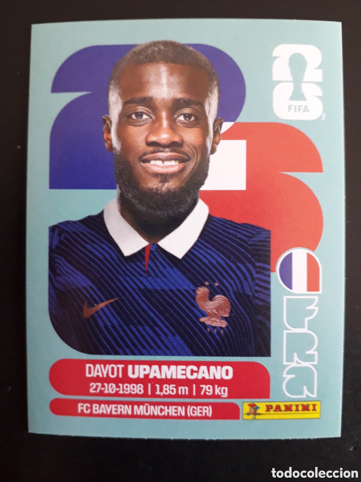 Cromos de F&uacute;tbol: UPAMECANO FRANCIA FRA 7 MUNDIAL F&Uacute;TBOL 2026 FIFA WORLD CUP PANINI SIN PEGAR PEDIDO M&Iacute;NIMO 3&euro;