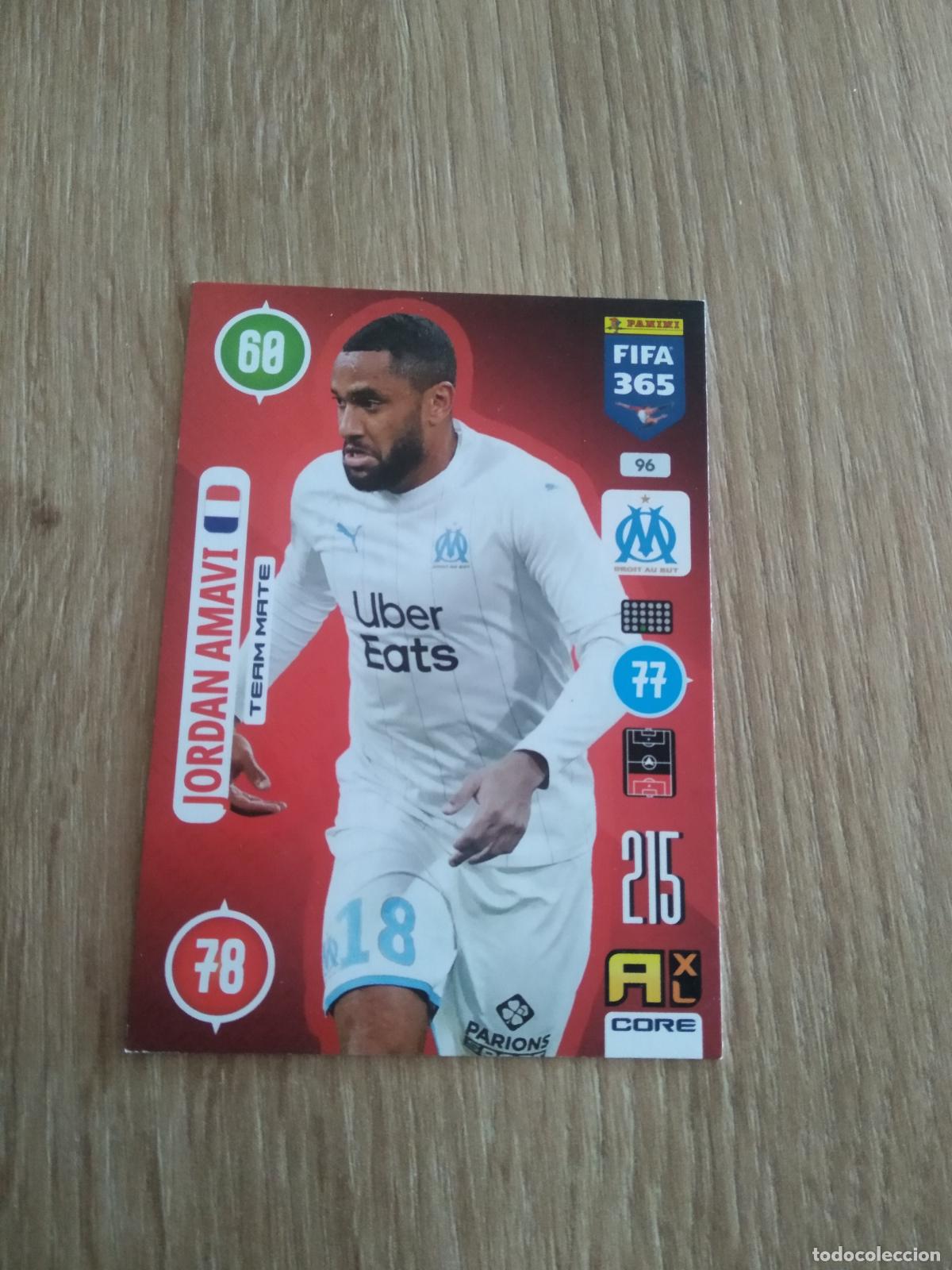 Cromos de F&uacute;tbol: 96 JORDAN AMAVI OLYMPIQUE MARSELLA CROMO FUTBOL PANINI ADRENALYN 20-21 FIFA 365 2020-2021