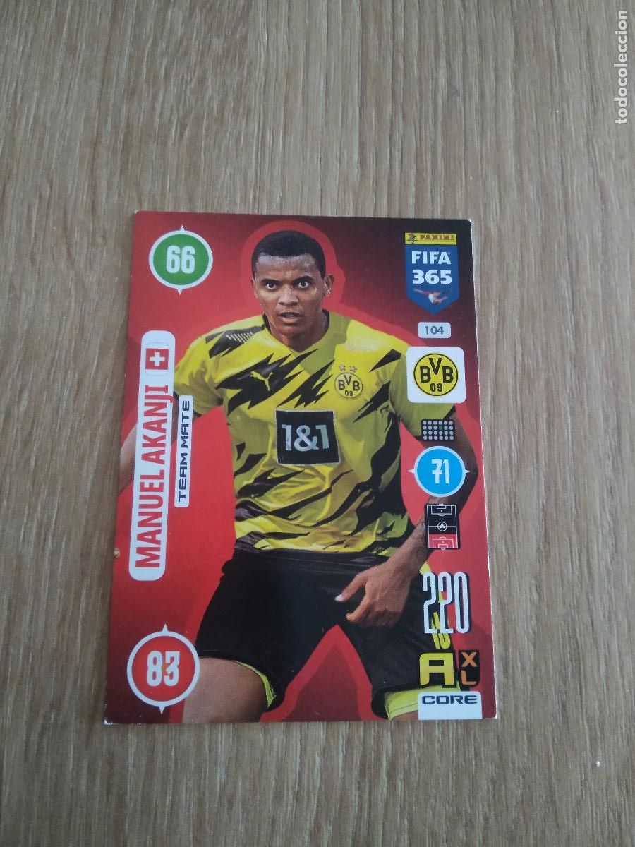 Cromos de F&uacute;tbol: 104 AKANJI BORUSSIA DORTMUND CROMO FUTBOL PANINI ADRENALYN 20-21 FIFA 365 2020-2021