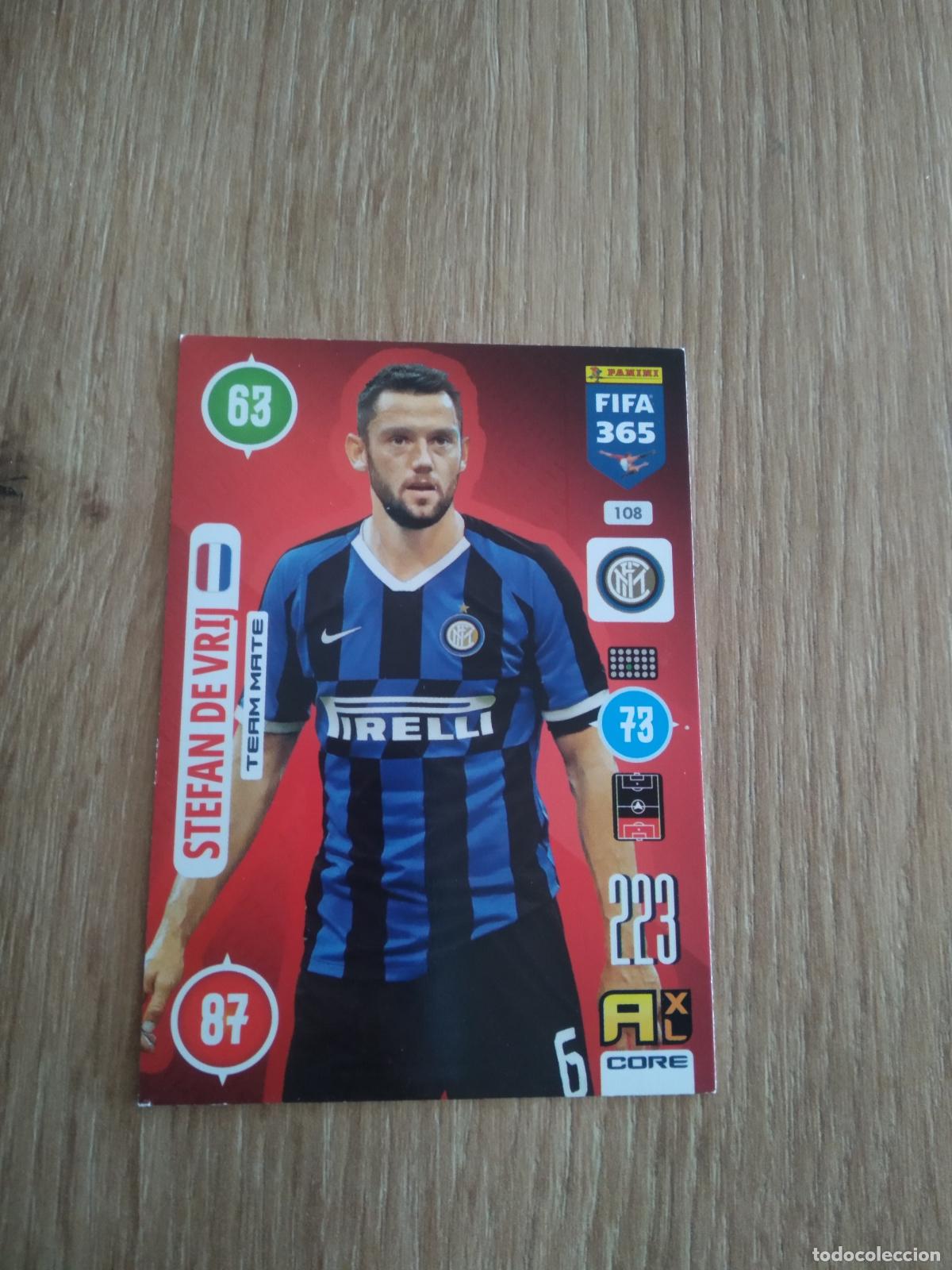 Cromos de F&uacute;tbol: 108 STEFAN DE VRIJ INTER MILAN CROMO FUTBOL PANINI ADRENALYN 20-21 FIFA 365 2020-2021