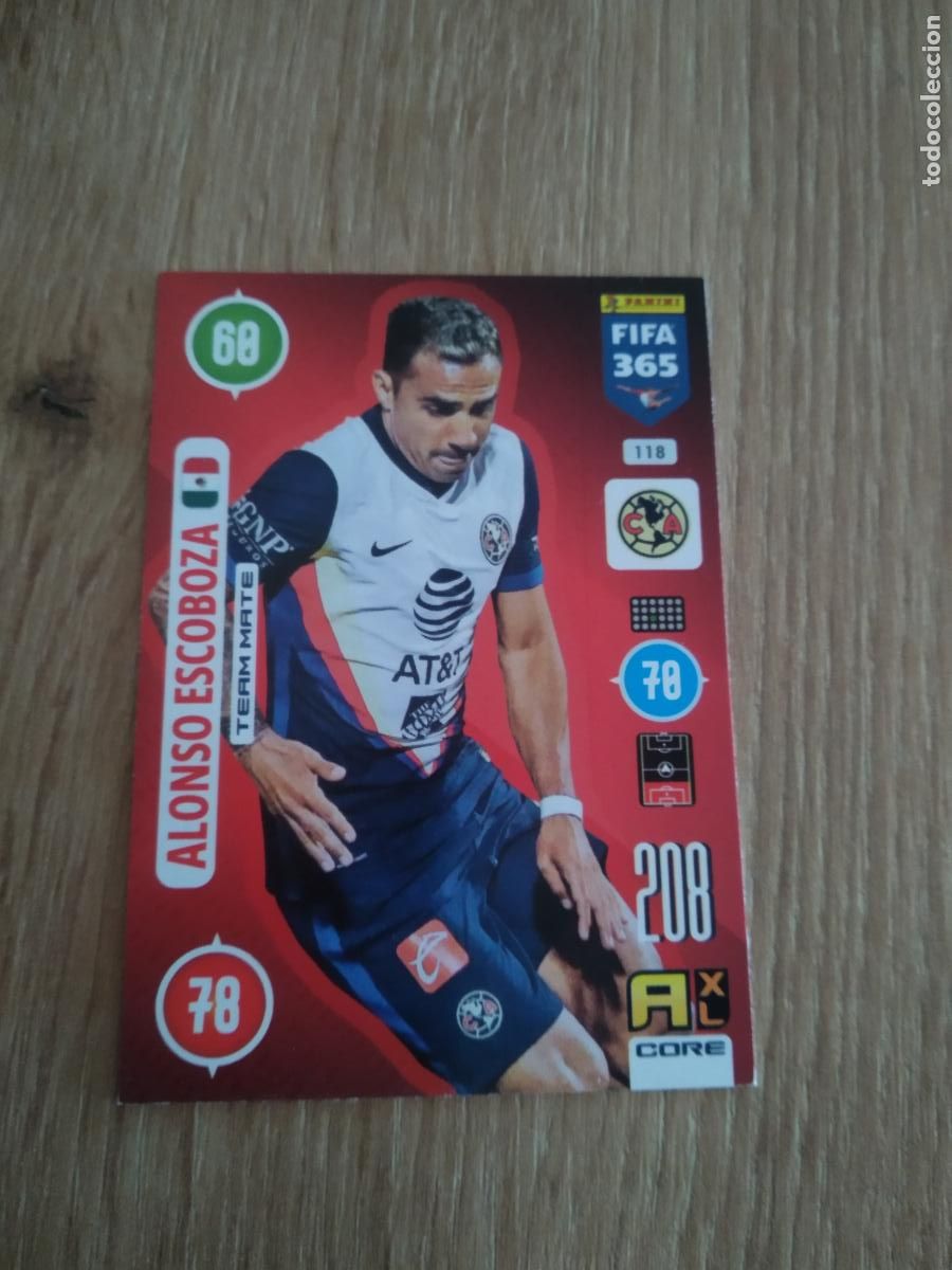 Cromos de F&uacute;tbol: 118 ALONSO ESCOBOZA CLUB AMERICA CROMO FUTBOL PANINI ADRENALYN 20-21 FIFA 365 2020-2021