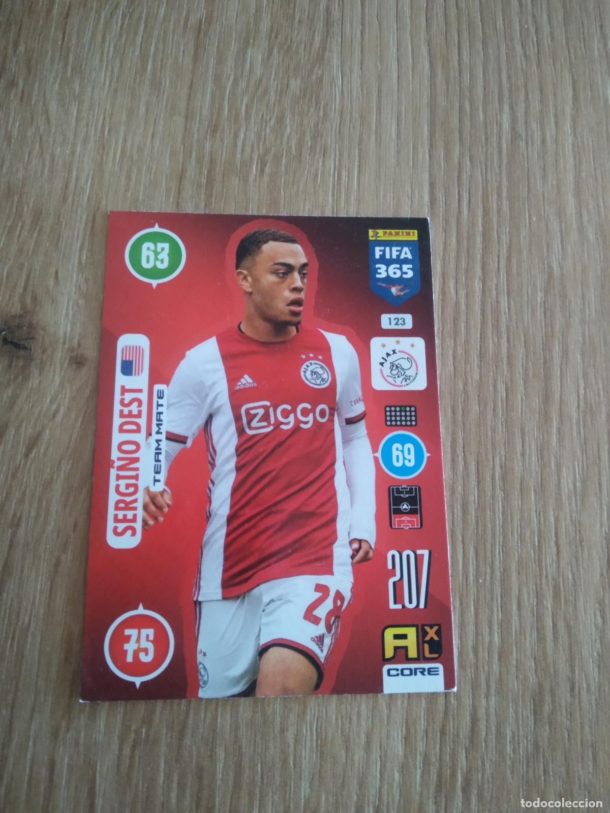 Cromos de F&uacute;tbol: 123 SERGI&Ntilde;O DEST AJAX CROMO FUTBOL PANINI ADRENALYN 20-21 FIFA 365 2020-2021