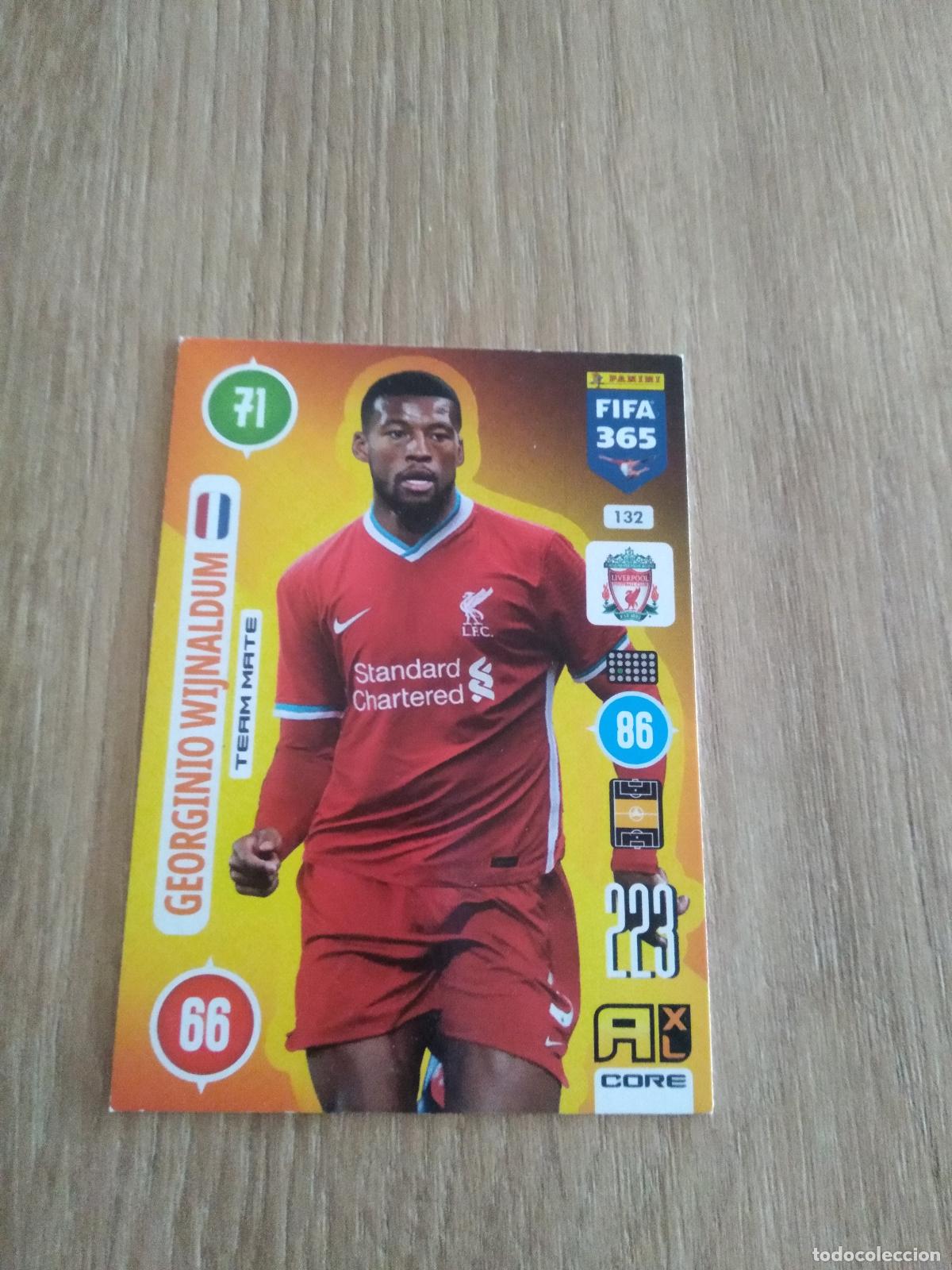 Cromos de F&uacute;tbol: 132 WIJNALDUM LIVERPOOL CROMO FUTBOL PANINI ADRENALYN 20-21 FIFA 365 2020-2021