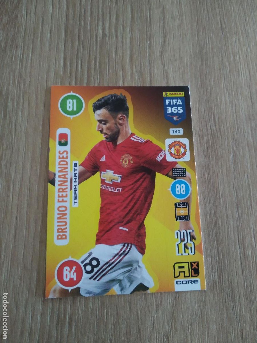 Cromos de F&uacute;tbol: 140 BRUNO FERNANDES MANCHESTER UNITED CROMO FUTBOL PANINI ADRENALYN 20-21 FIFA 365 2020-2021