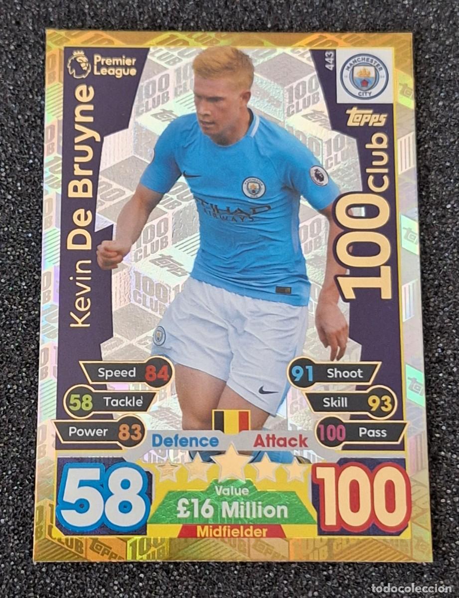 Cromos de F&uacute;tbol: Kevin de Bruyne Manchester City Topps Match Attax Soccer 100 Club