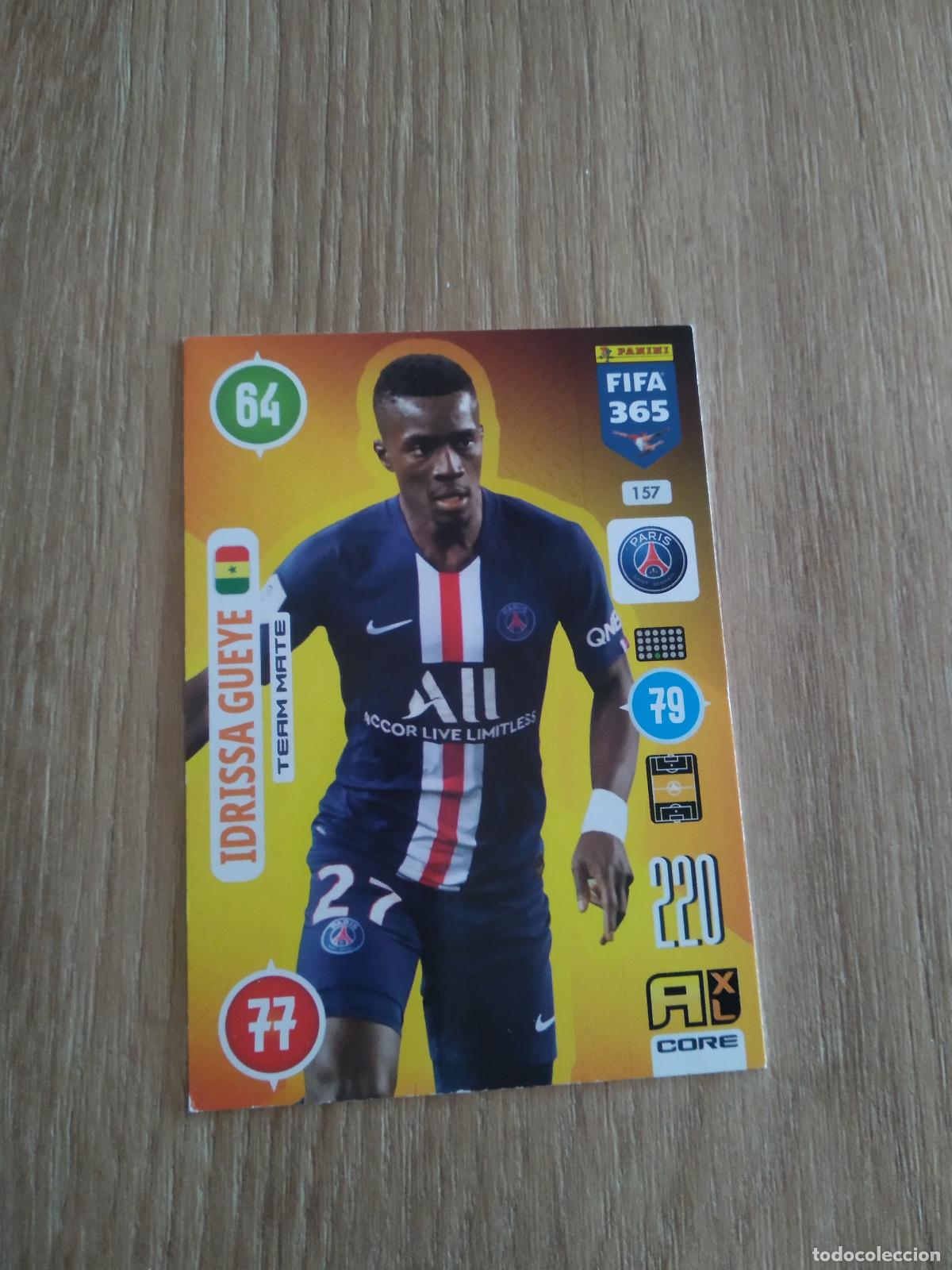 Cartes &agrave; collectionner de Football: 157 IDRISSA GUEYE PARIS SAINT GERMAIN CROMO FUTBOL PANINI ADRENALYN 20-21 FIFA 365 2020-2021