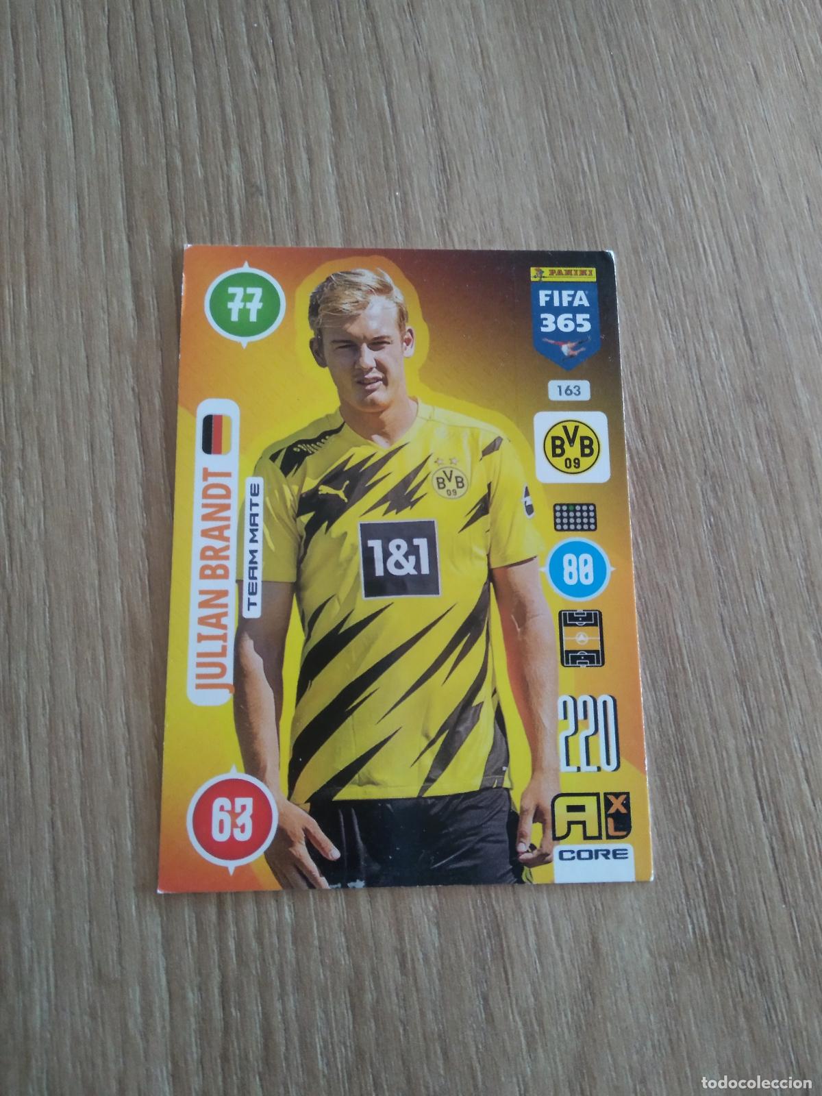 Cromos de F&uacute;tbol: 163 JULIAN BRANDT BORUSSIA DORTMUND CROMO FUTBOL PANINI ADRENALYN 20-21 FIFA 365 2020-2021