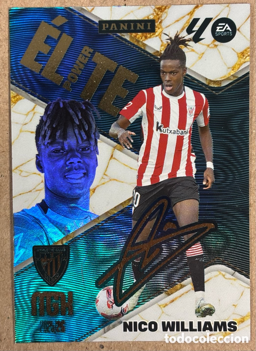 Cromos de F&uacute;tbol: NICO WILLIAMS (ATHLETIC CLUB). CARTA PANINI MGK MEGACRACKS ELITE POWER CON AUT&Oacute;GRAFO. #P13.