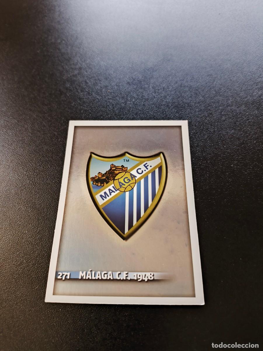 Cromos de F&uacute;tbol: 271 ESCUDO BRILLO LISO MALAGA MUNDICROMO LIGA 2014 2015 14 15 NO PANINI ESTE