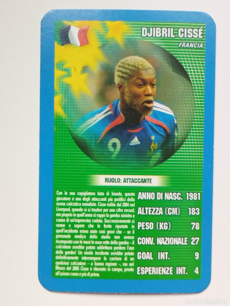 Cartes &agrave; collectionner de Football: CARTA CARD TOP TRUMPS 2005 Djibril Cisse Francia