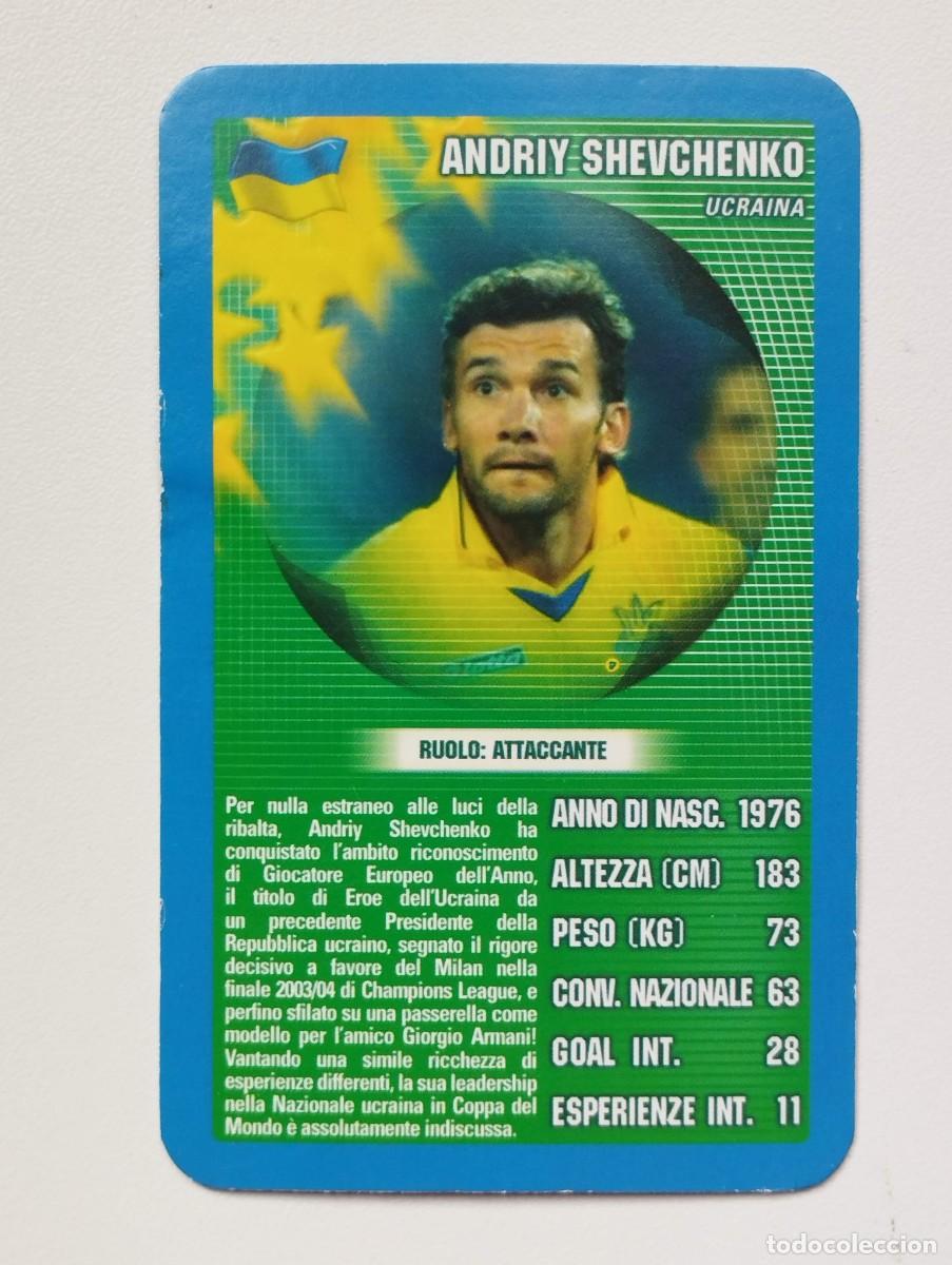 Cartes &agrave; collectionner de Football: CARTA CARD TOP TRUMPS 2005 Andriy Schevchenko Ucrania
