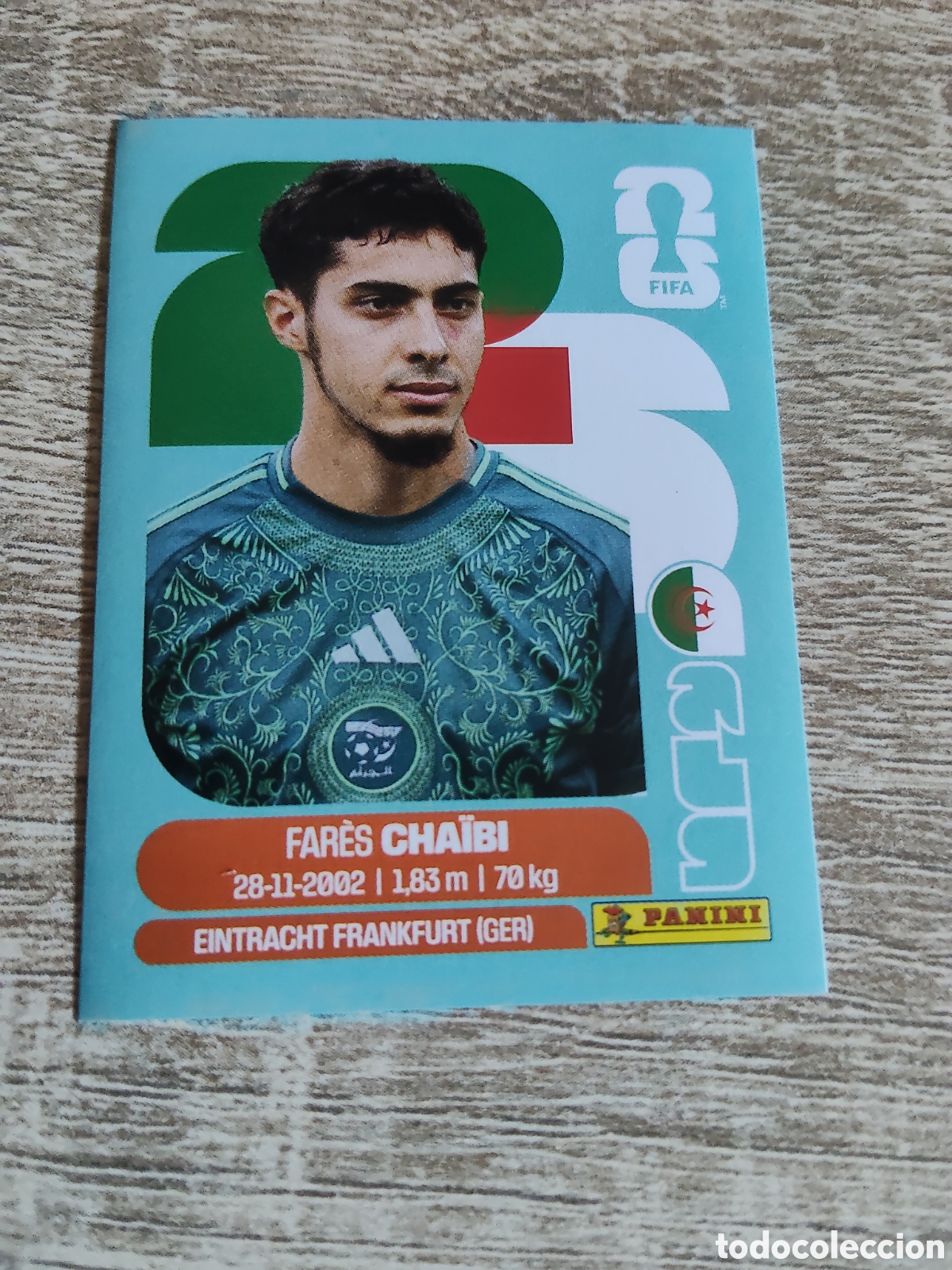 Cromos de F&uacute;tbol: Panini mundial 2026 ALG 14 Fares Chaibi Argelia