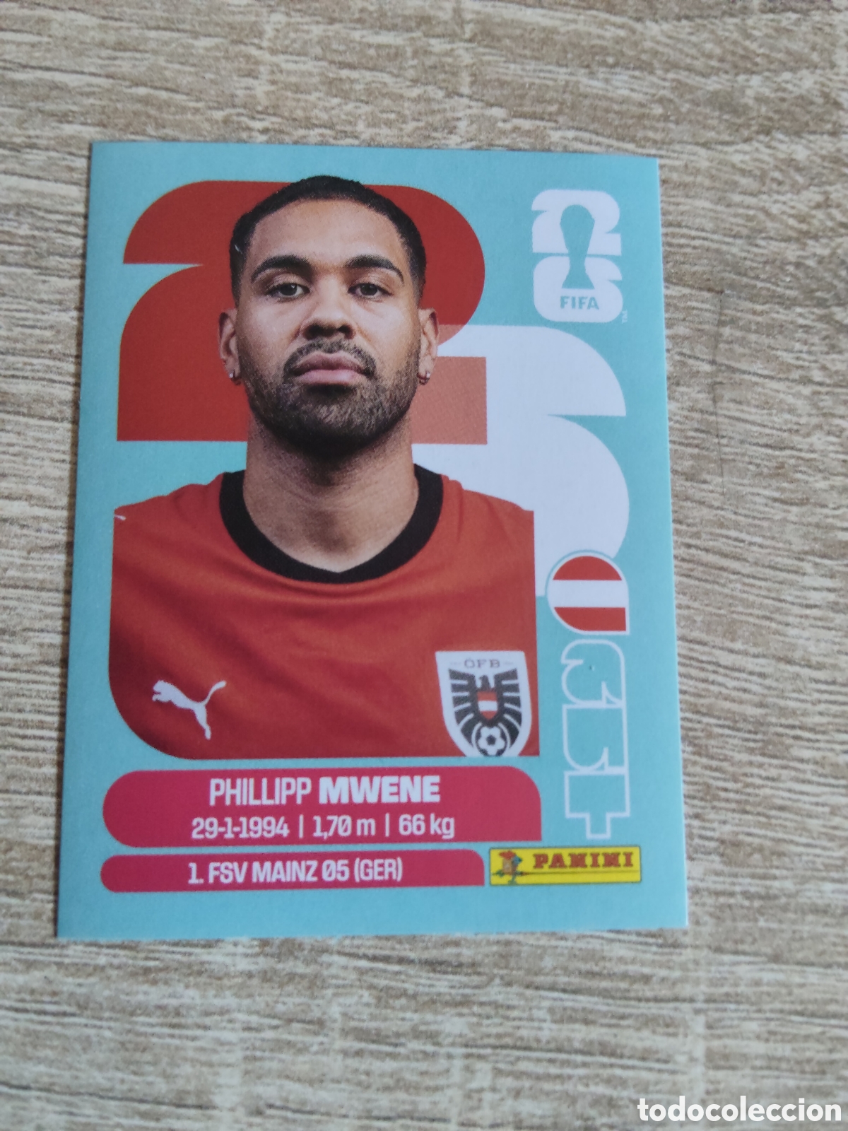 Cromos de F&uacute;tbol: Panini mundial 2026 AUT 8 Phillipp Mwene Austria