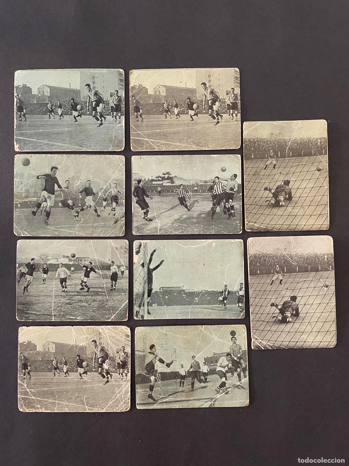 Cromos de F&uacute;tbol: LOTE DE 10 CROMOS DE FUTBOL (FOOT-BALL) ESCENAS INTERESANTES