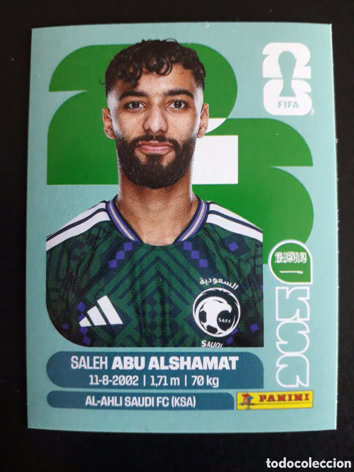Cromos de F&uacute;tbol: ABU ALSHAMAT ARABIA SAUD&Iacute; KSA 14 MUNDIAL F&Uacute;TBOL 2026 FIFA WORLD CUP PANINI SIN PEG PEDIDO M&Iacute;NIMO 3&euro;