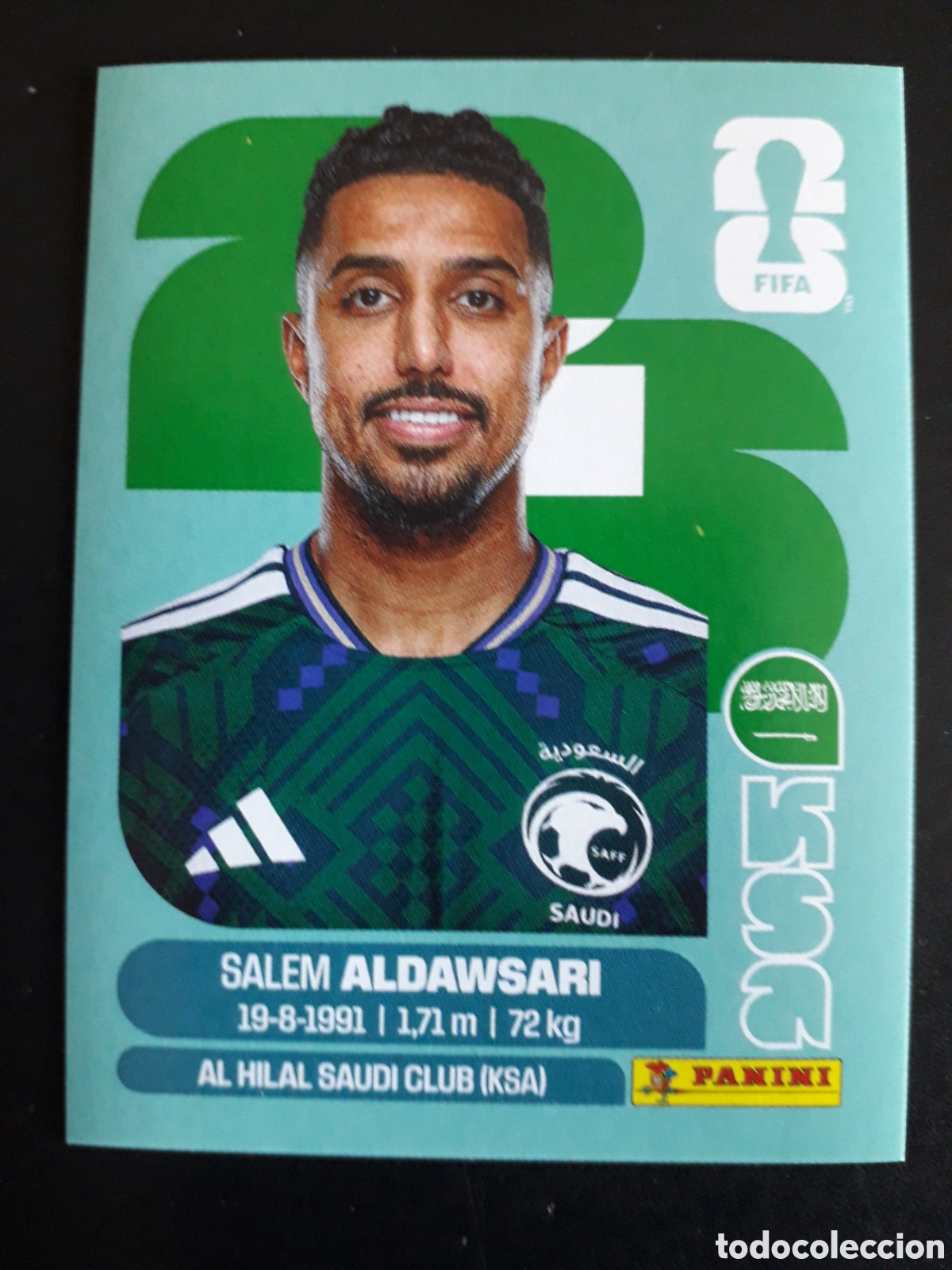 Cromos de F&uacute;tbol: ALDAWSARI ARABIA SAUD&Iacute; KSA 16 MUNDIAL F&Uacute;TBOL 2026 FIFA WORLD CUP PANINI SIN PEGAR PEDIDO M&Iacute;NIMO 3&euro;.