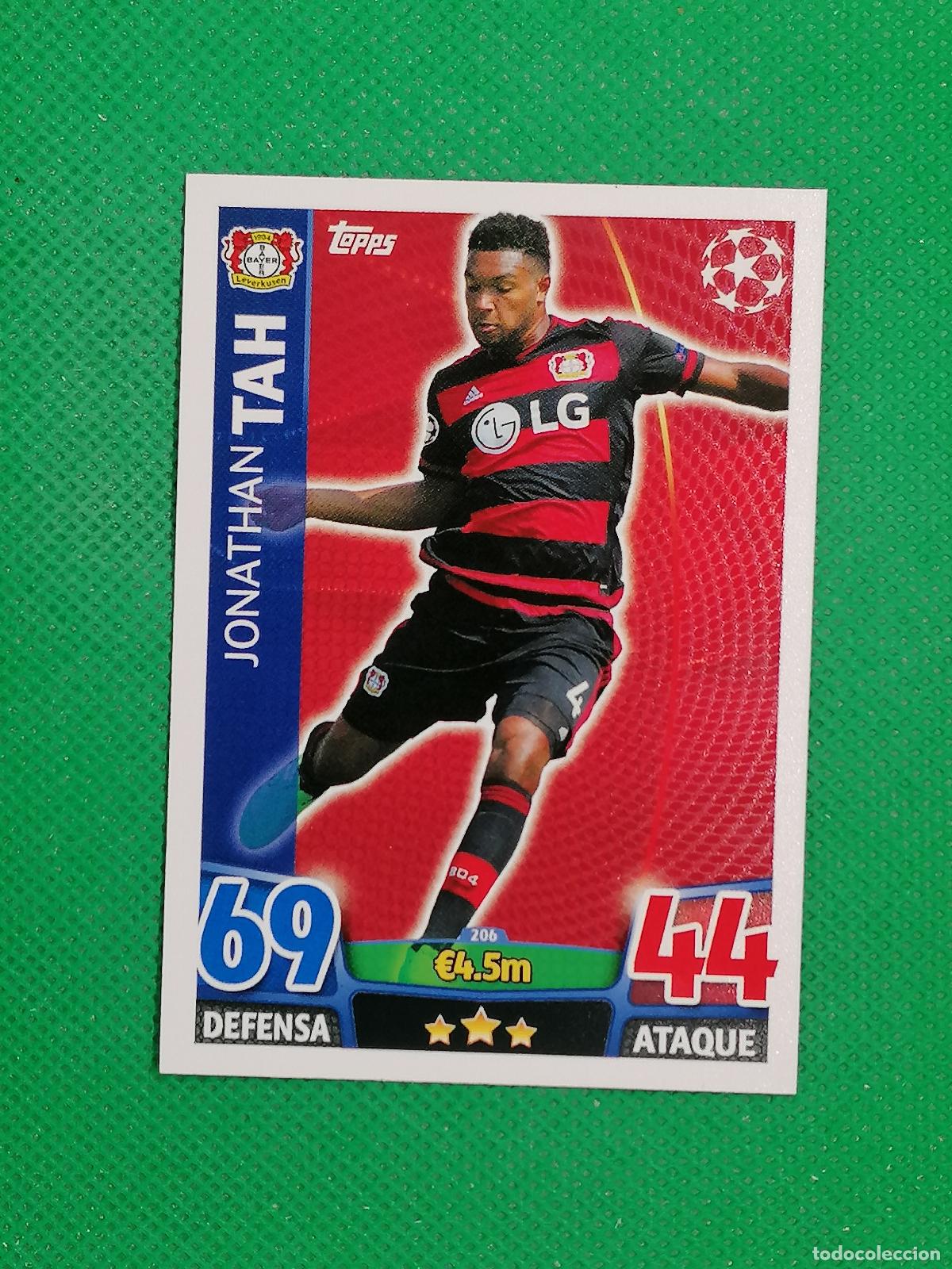 Cromos de F&uacute;tbol: 206 JONATHAN TAH BAYER LEVERKUSEN ⚽ TOPPS MATCH ATTAX CHAMPIONS 2015 2016 15 16 ⚽